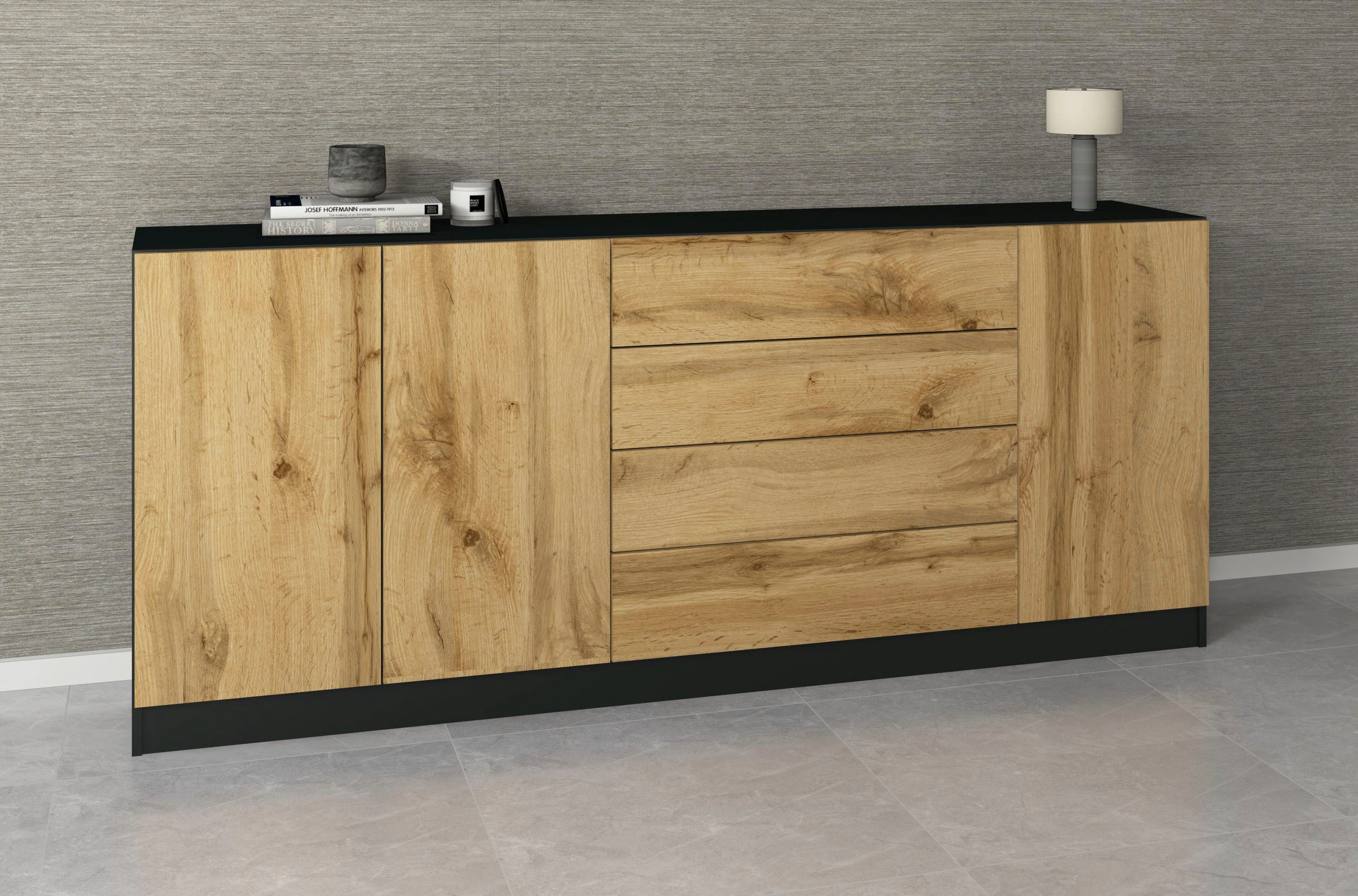borchardt Möbel Sideboard Vaasa, Kommode mit 3 Türen und 4 Schubkästen auf günstig online kaufen