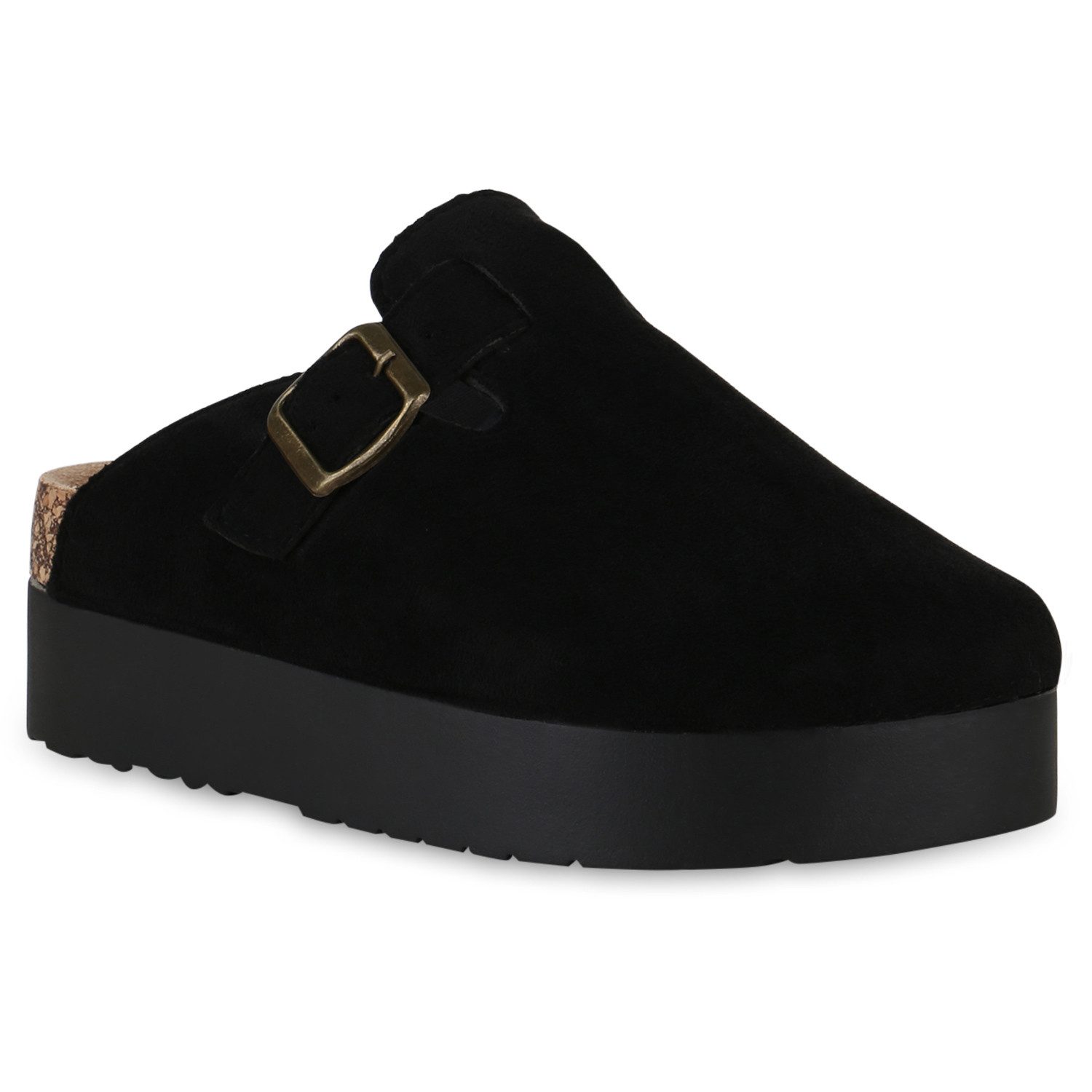 VAN HILL 841256 Hausschuh Damen Шлепанцы Домашняя обувь Plateau Profil-Sohle Schnallen