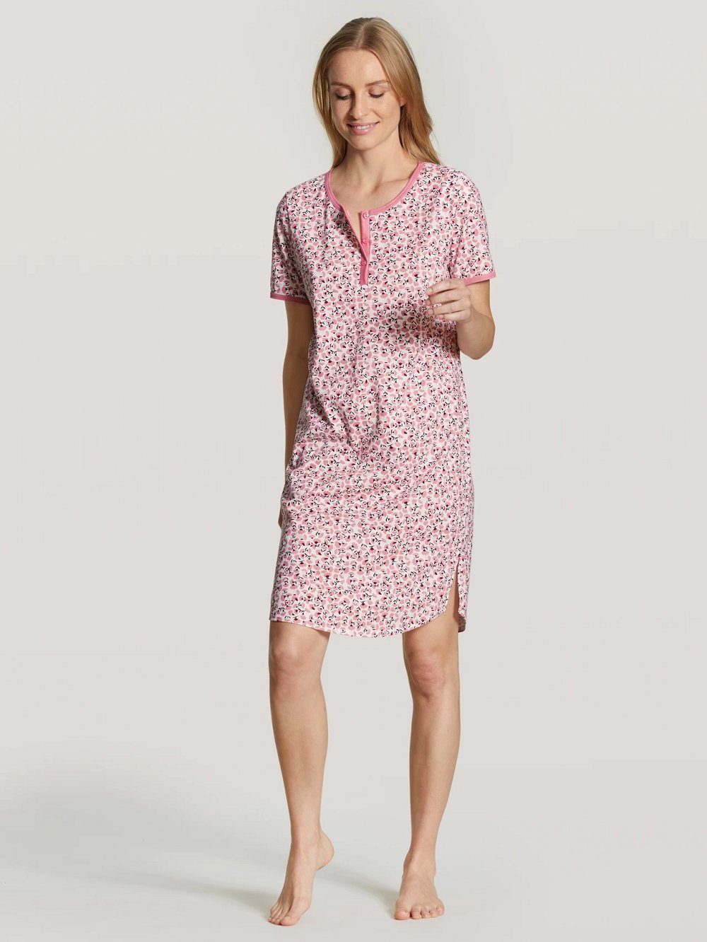 1 100% Stück) Nachthemd (1 Stück, rosa Kurzarm Nachthemd Calida 1-tlg., 37056 CALIDA Baumwolle