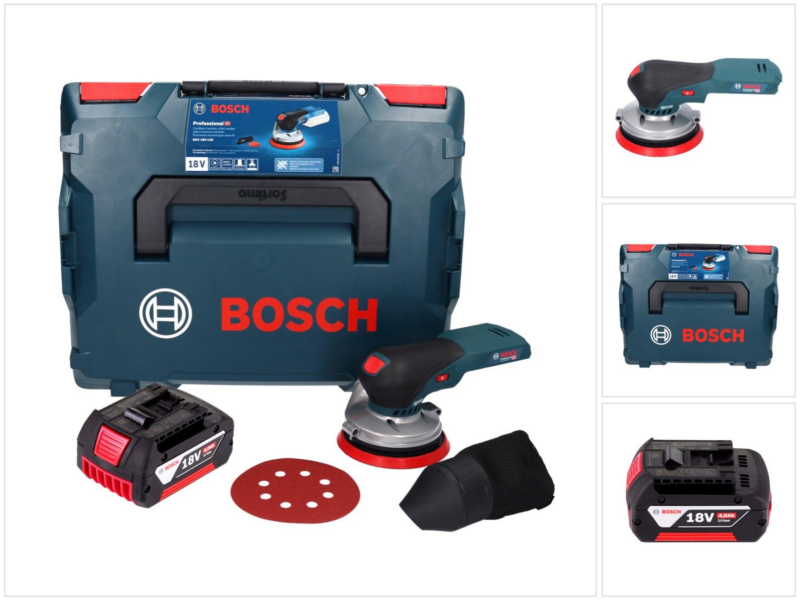 Bosch Professional Akku-Exzenterschleifer GEX 18V-125 Professional Akku Exzenterschleifer 18 V 125 mm Brushless