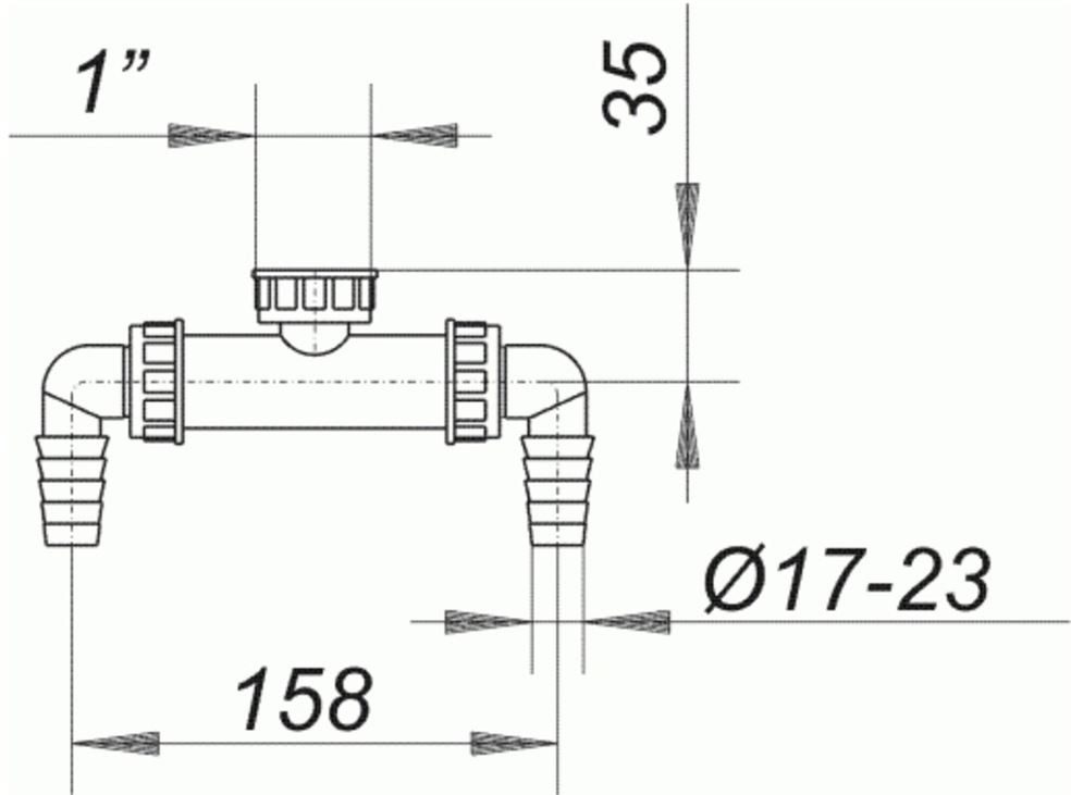 Dallmer Siphon Spüle Geruchsverschluss 1 1/2 Zoll DN 40/50