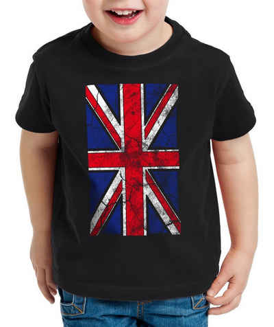 style3 Print-Shirt Kinder T-Shirt Union Jack Flag Vintage Flagge England Great Britain GB London UK