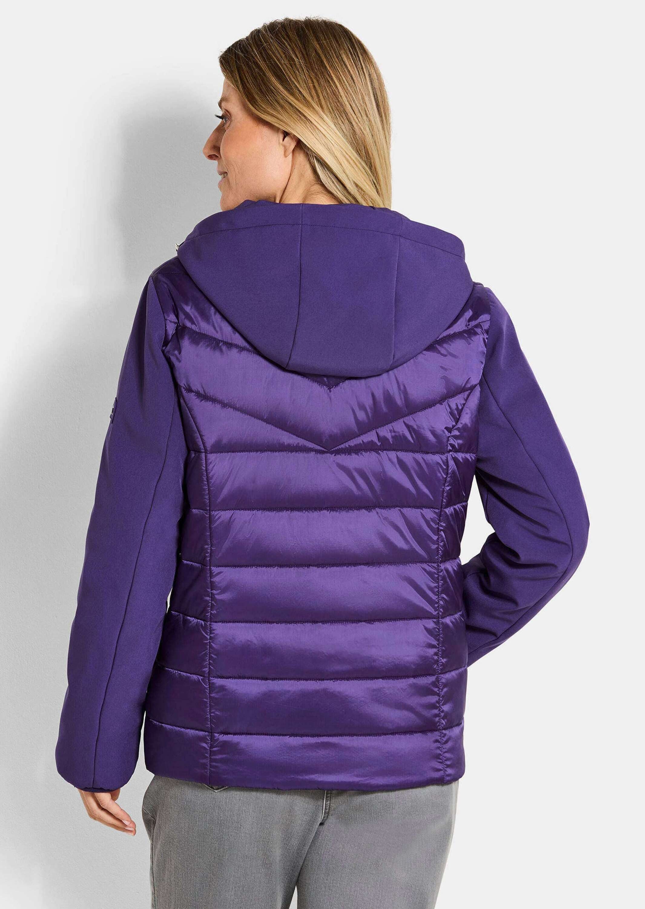 GOLDNER Outdoorjacke Sportive Steppjacke mit Kapuze Winterjacke mit Stehkragen, Reißverschlüssen, Taschen und Langarm