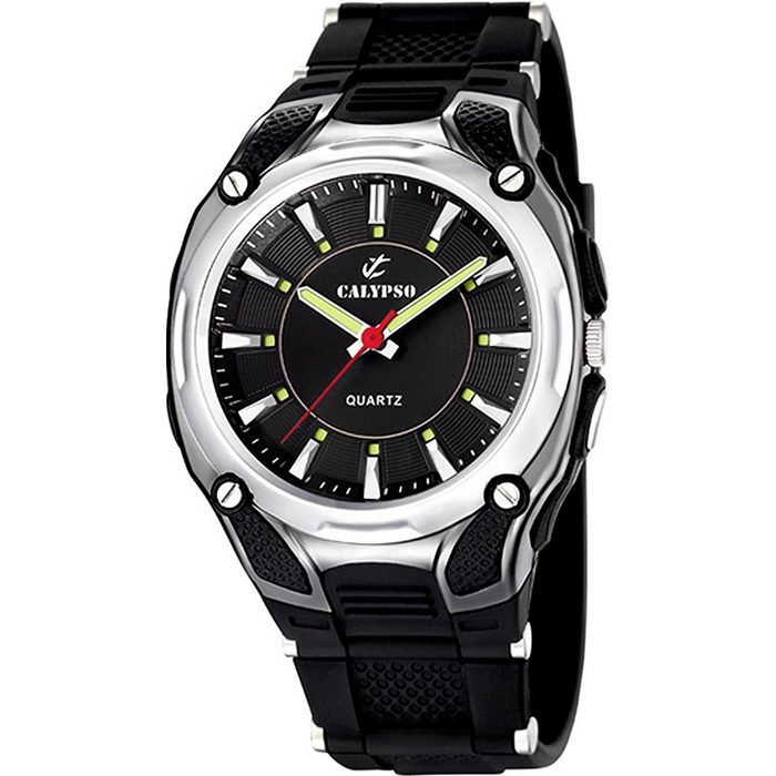 CALYPSO WATCHES Quarzuhr Calypso Herren Uhr K5560/2 Kunststoffband (Armbanduhr) Herren Armbanduhr rund PURarmband schwarz Sport