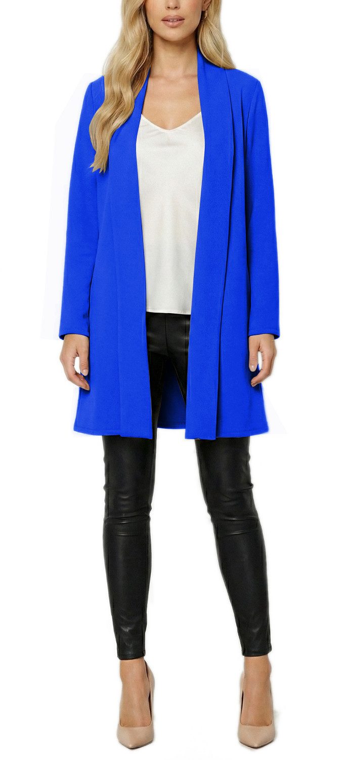 dy_mode Cardigan Damen Langcardigan offen Leichte Übergangsjacke für Frühjahr Sommer in Unifarben, Ohne Verschluss – Bild 2 von 5