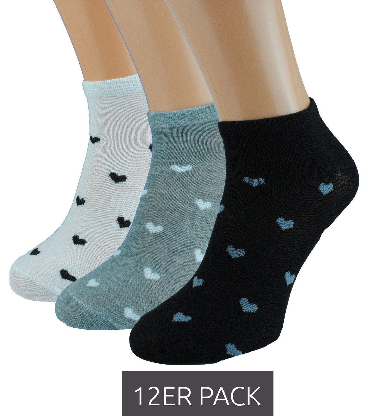 Garcia Pescara Sneakersocken »12er Pack GARCIA PESCARA Baumwoll-Strümpfe  mit Herzchen bedruckte Damen Sneaker-Socken Sport-Socken Bunt« online kaufen  | OTTO