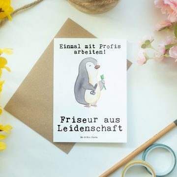 Mr. & Mrs. Panda Grußkarte Friseur Leidenschaft - Weiß - Geschenk, Kollege, Geburtstagskarte, Mi, Einzigartige Motive