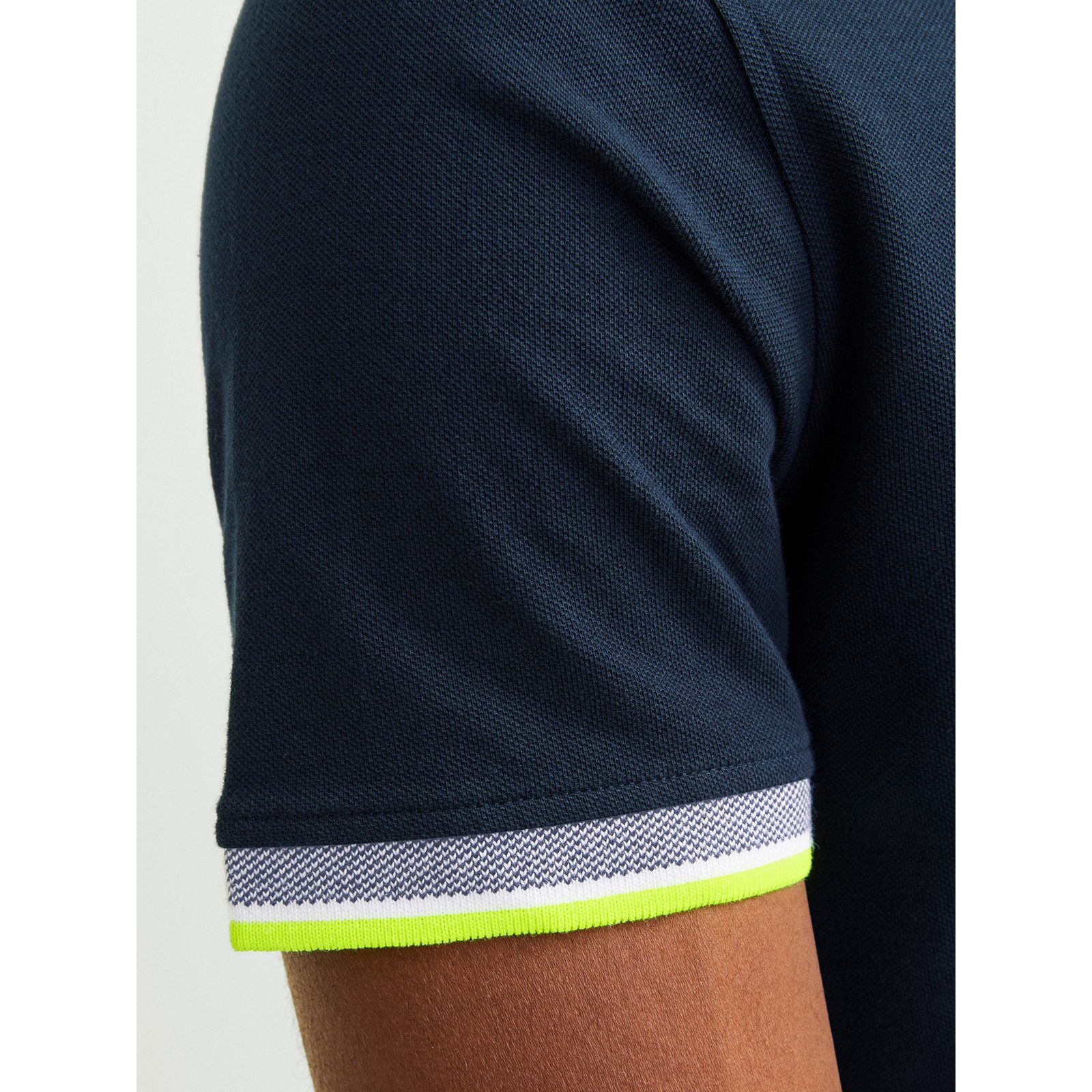 Jack & Jones Poloshirt Jack&Jones Polo XXL navy Neon-Details JJEPAULOS
