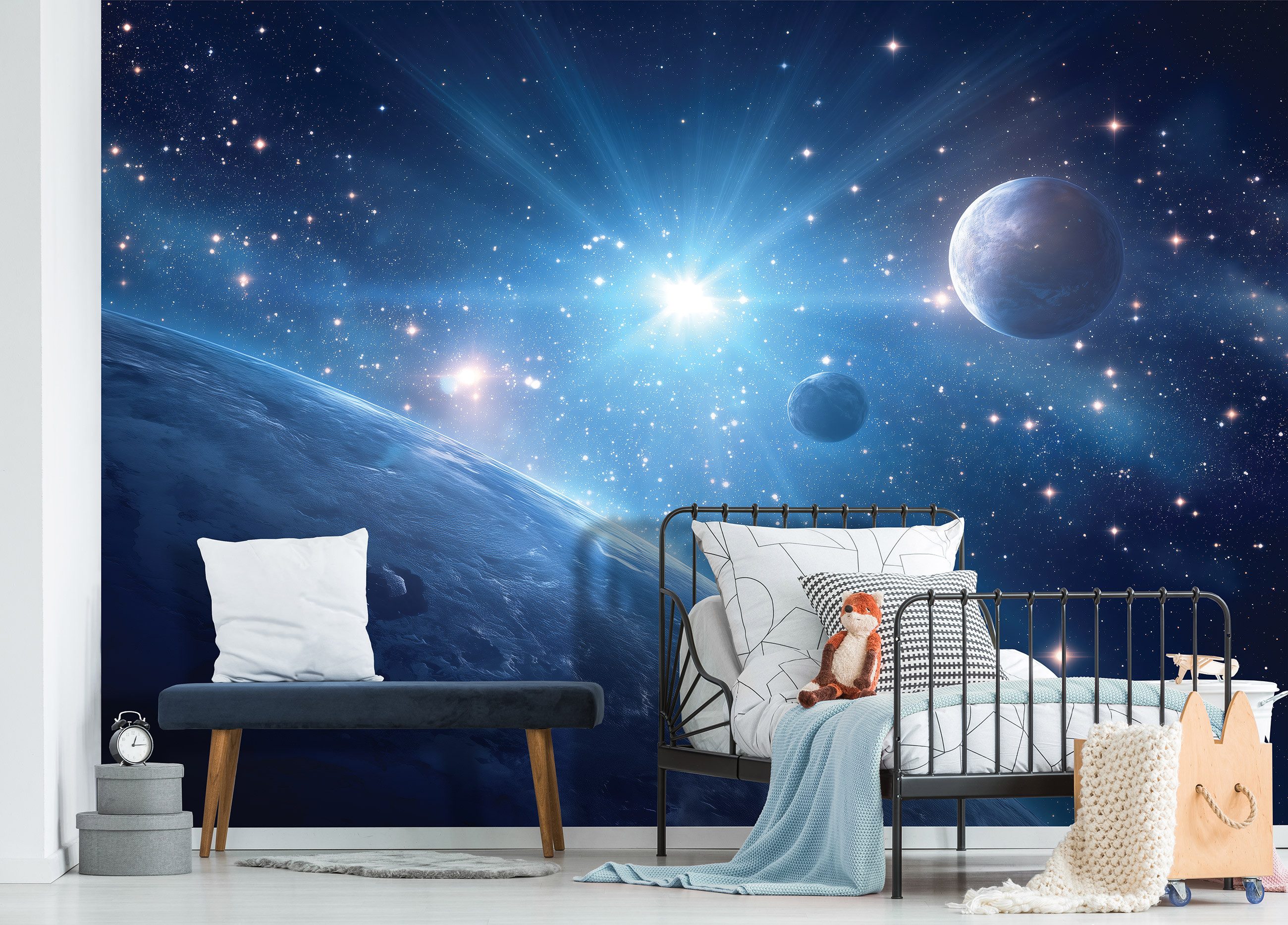 Wallarena Fototapete Kinderzimmer Weltraum Planeten Kinder günstig online kaufen