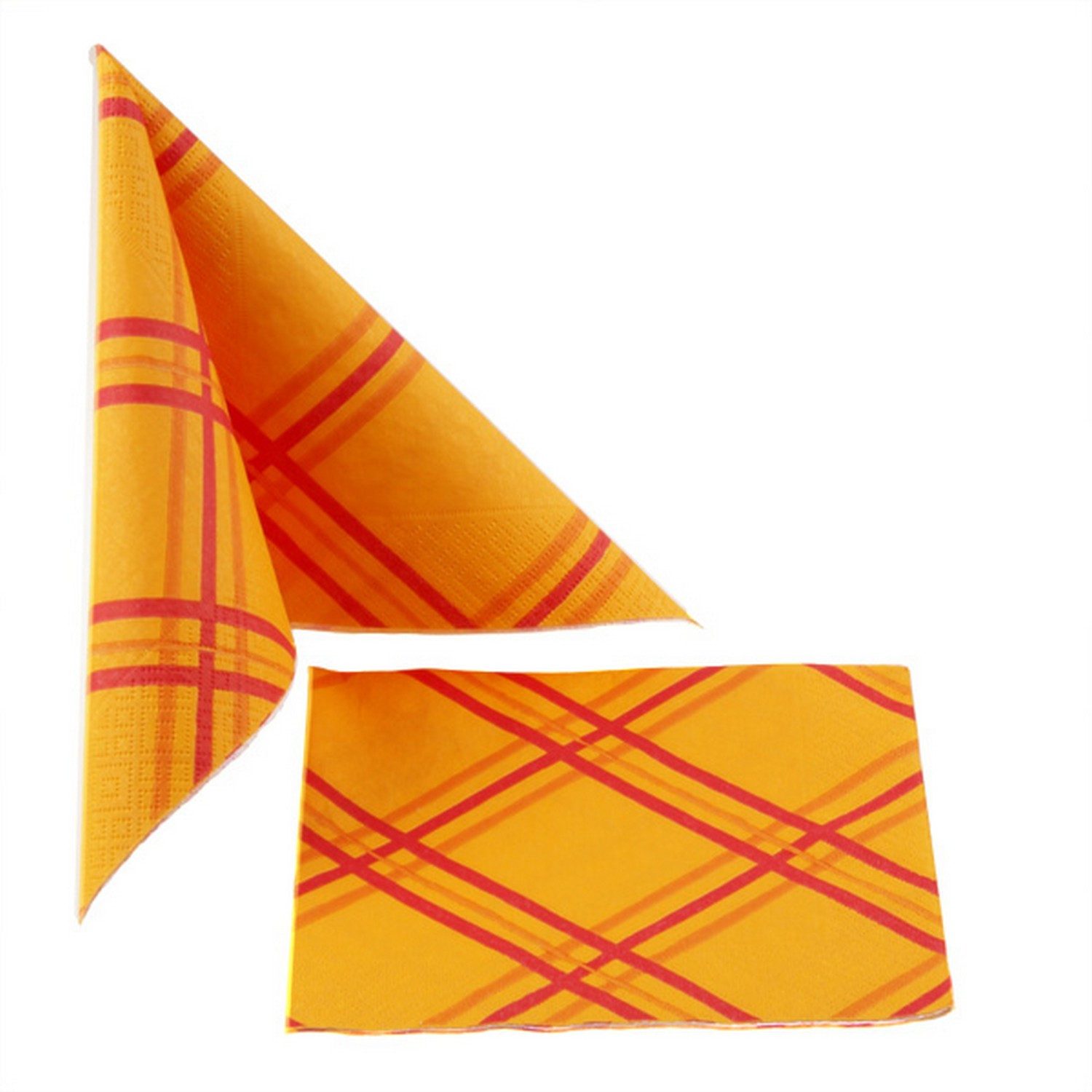 Deko AS Papierserviette Serviette "Elisabeth" Orange – 33 x 33 cm – 20 Stück – Streifendekor