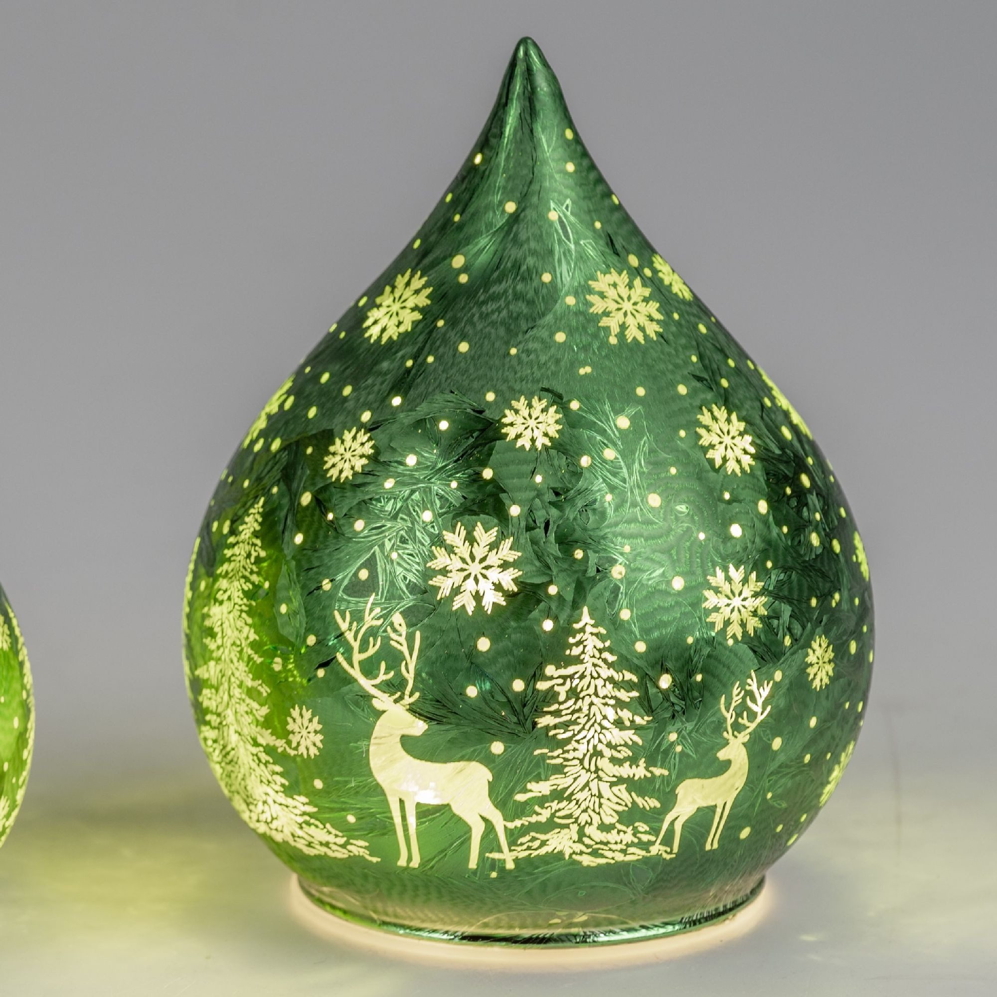 formano Tischleuchte Frosty Winterzeit, LED, Mit Timerfunktion, Grün, Winterwald, H: 15cm