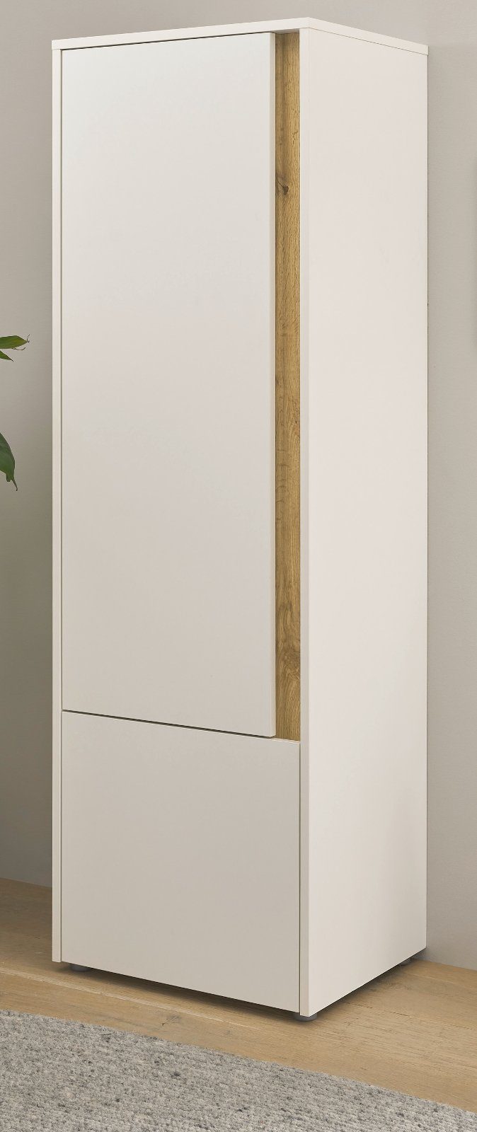 Furn.Design Aktenschrank Center (Stauraumschrank in weiß mit Wotan Eiche, 2-türig, 50 x 158 cm) mit viel Stauraum