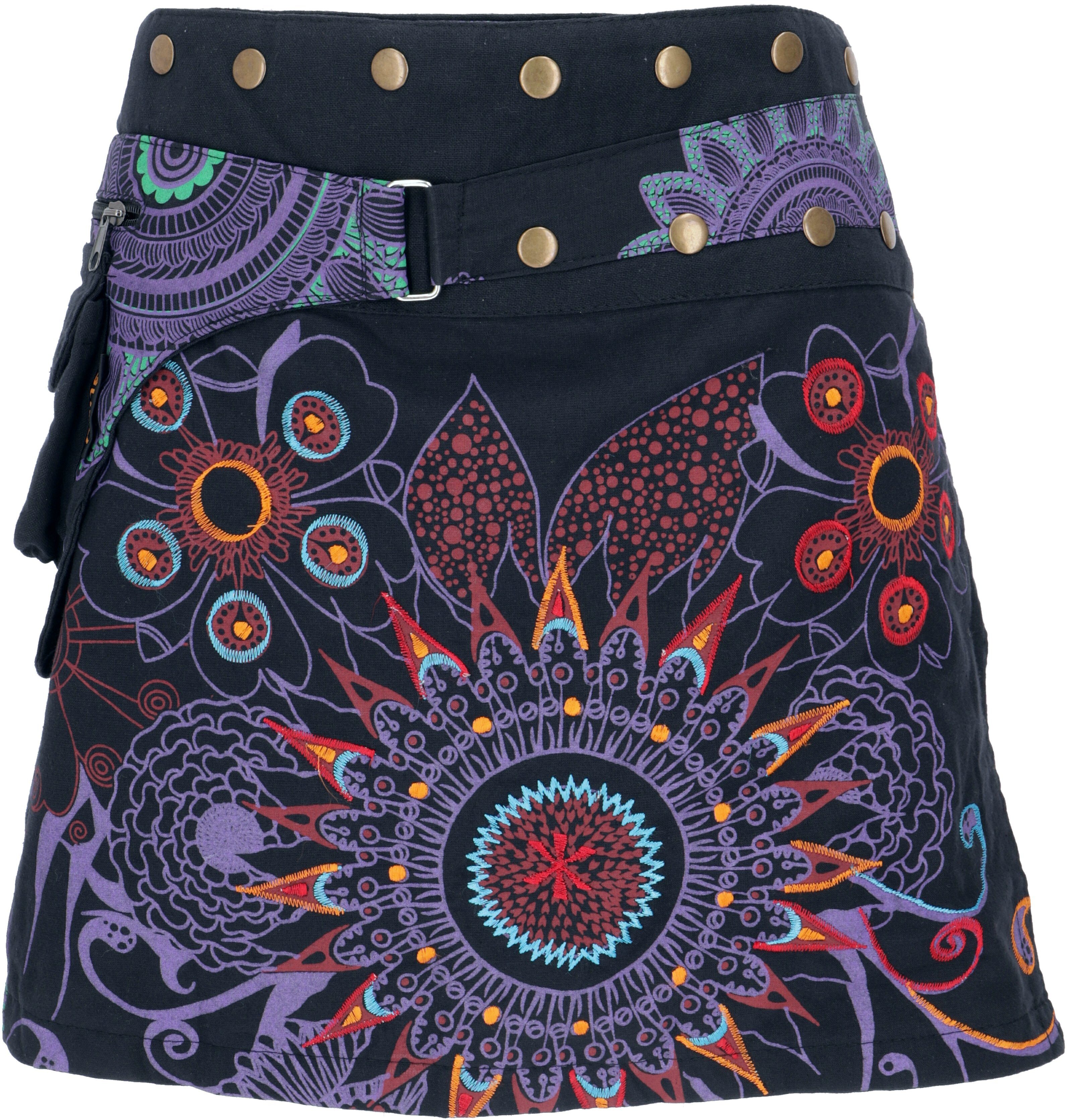 Guru-Shop Minirock Wickelrock, kurzer Goa Rock, Cacheur, Minirock.. alternative Bekleidung