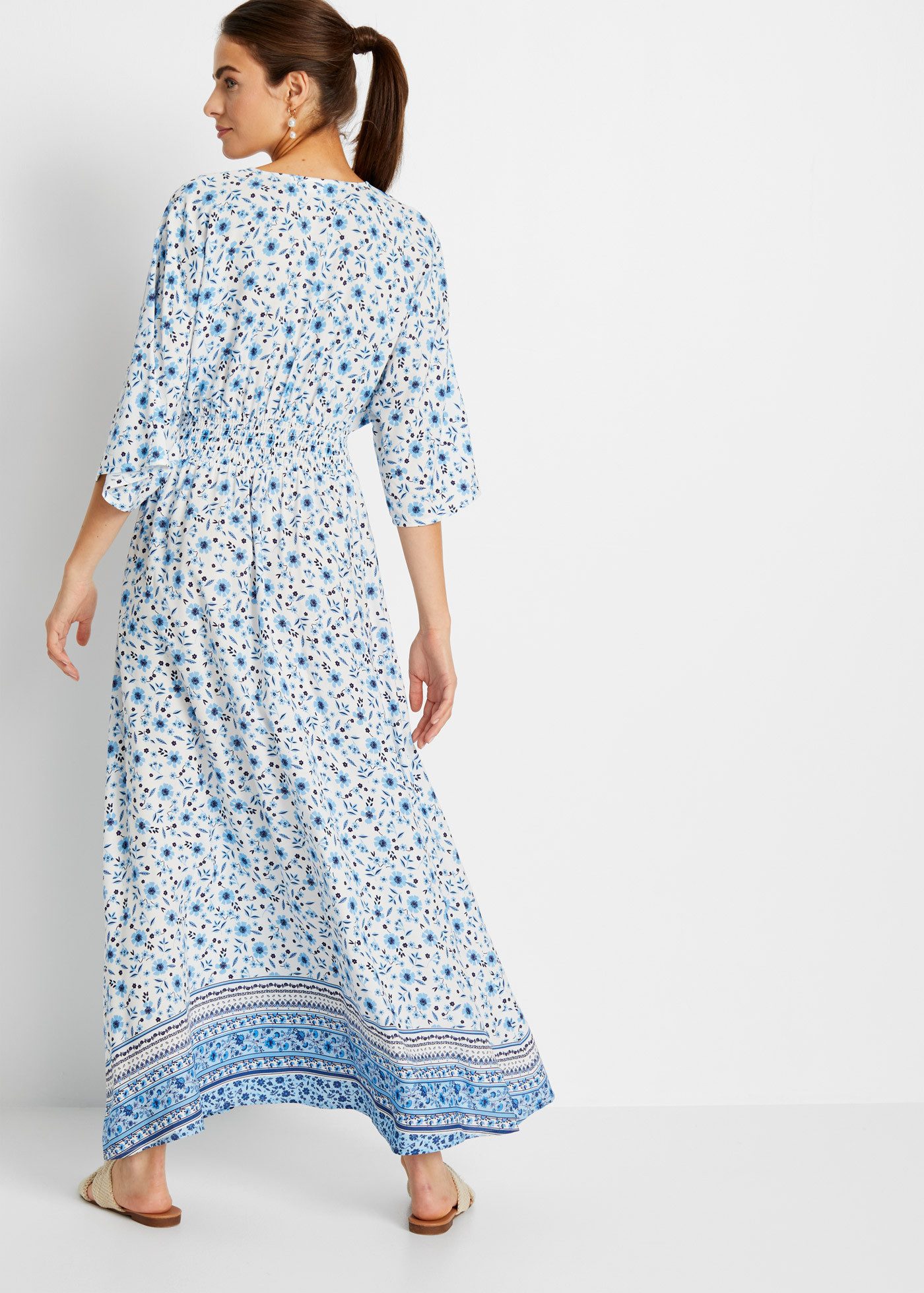 bonprix Maxikleid aus Viskose, ausgestellte Passform, eleganter Stil, mit Druck
