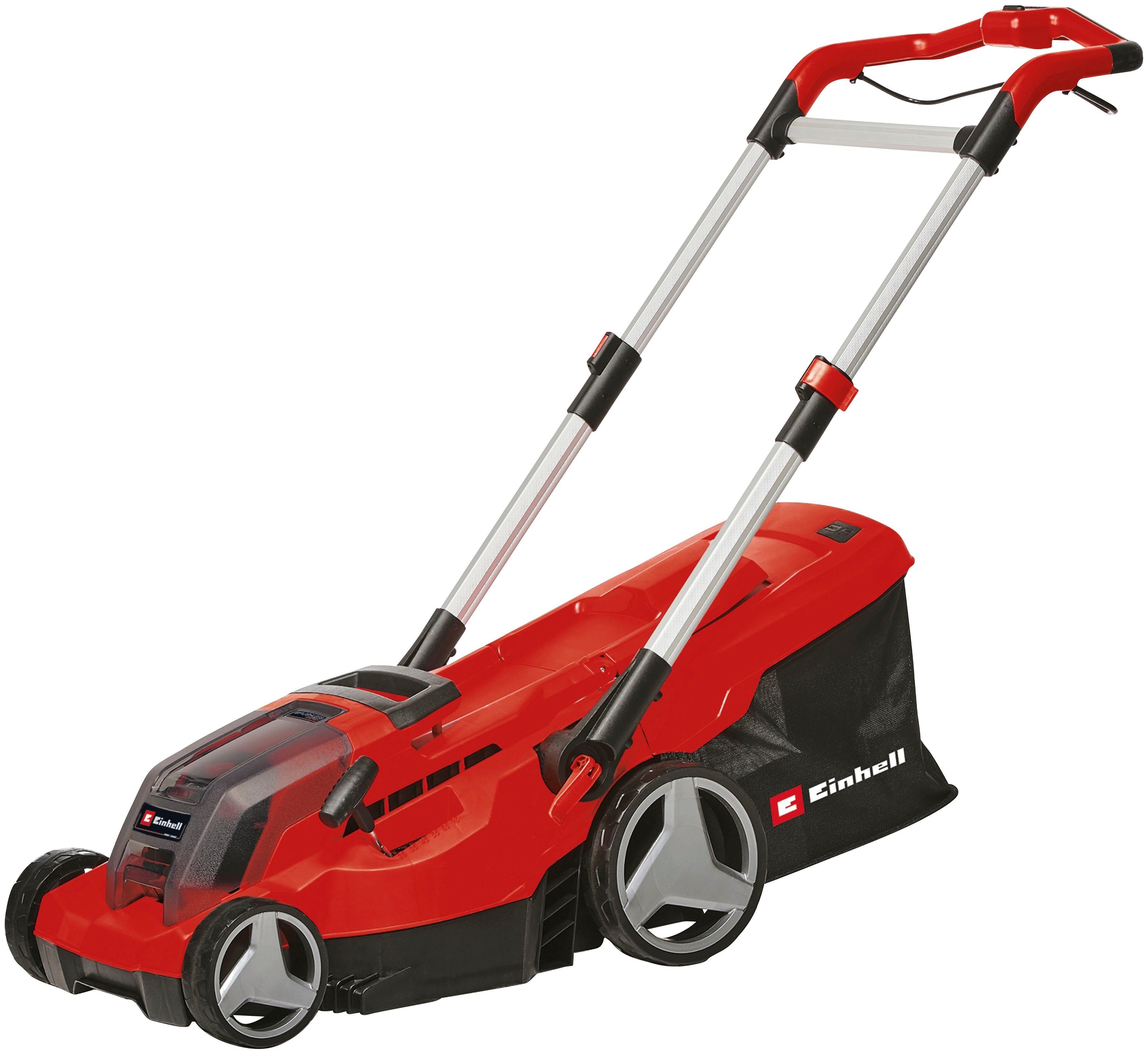 Einhell Akkurasenmäher Professional GP-CM 36/450, 38 cm Schnittbreite, 2 x 4 Ah Akku, Twincharger und Mulchkeil