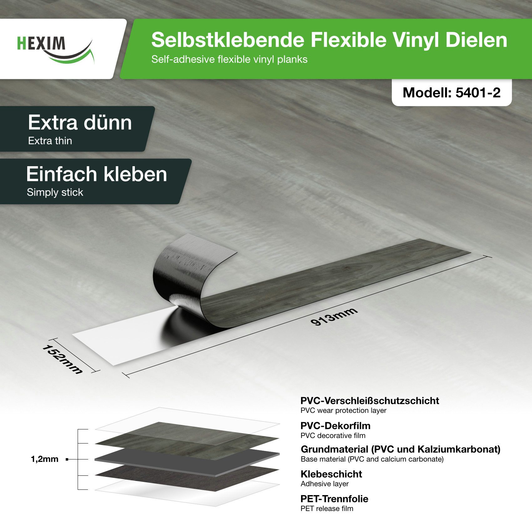Hexim Vinylboden, Vinyldielen 0,97m² selbstklebend PVC Wandverkleidung Bode günstig online kaufen