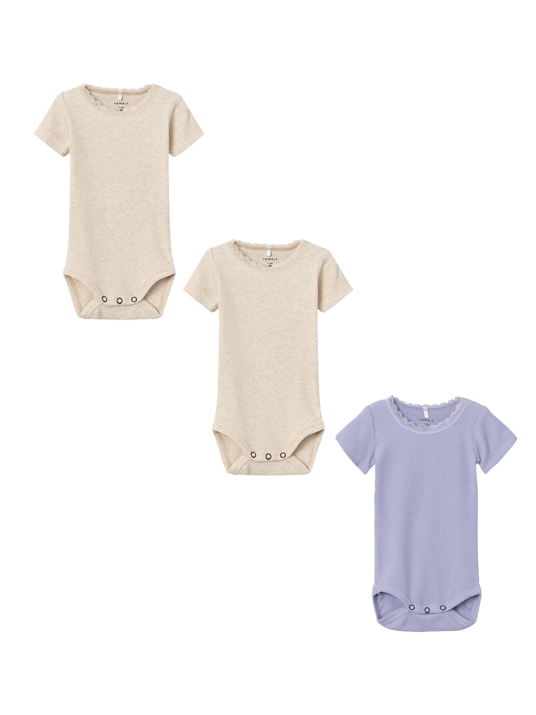 Name It Body Baby 3-er Stück Set Kurzarm Oberteil NBFKAB (3-tlg) NBFKAB SS BODY NOOS