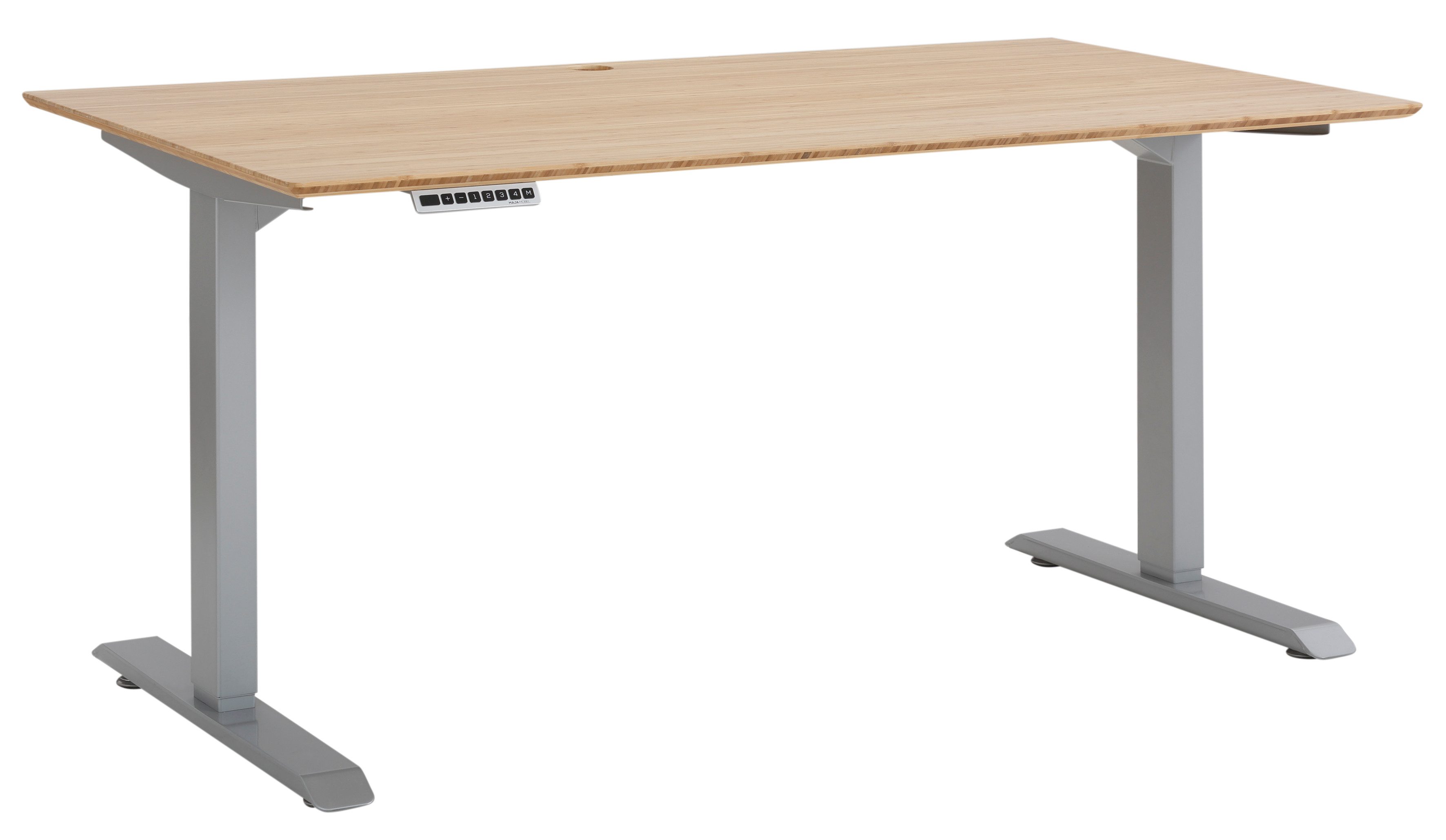 Maja Möbel Schreibtisch Premium, el. höhenverstellbar, 2M, 4fach Memory, Bambusplatte massiv