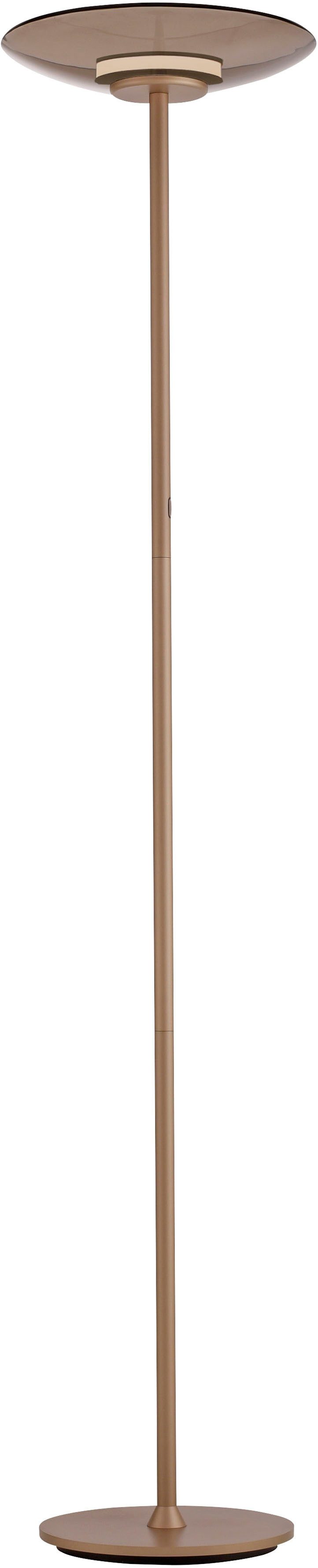 Neuhaus PURE LED Stehlampe PURE Moon, LED fest integriert, Warmweiß, Stufenloses dimmen per Touchdimmer, Rauchglas