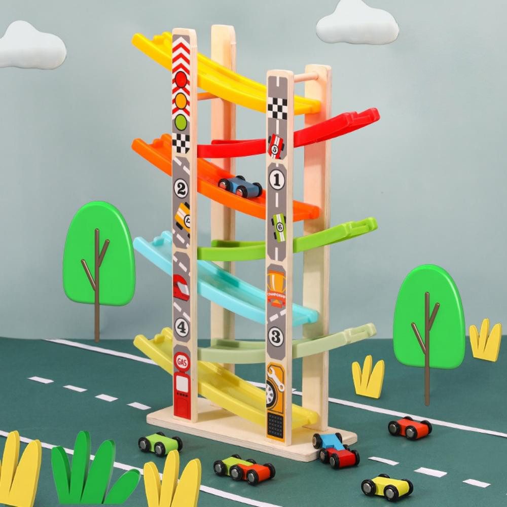 ZEUOPQ Spielzeug-Auto Kaskadenbahn Holz Auto Spielzeug günstig online kaufen