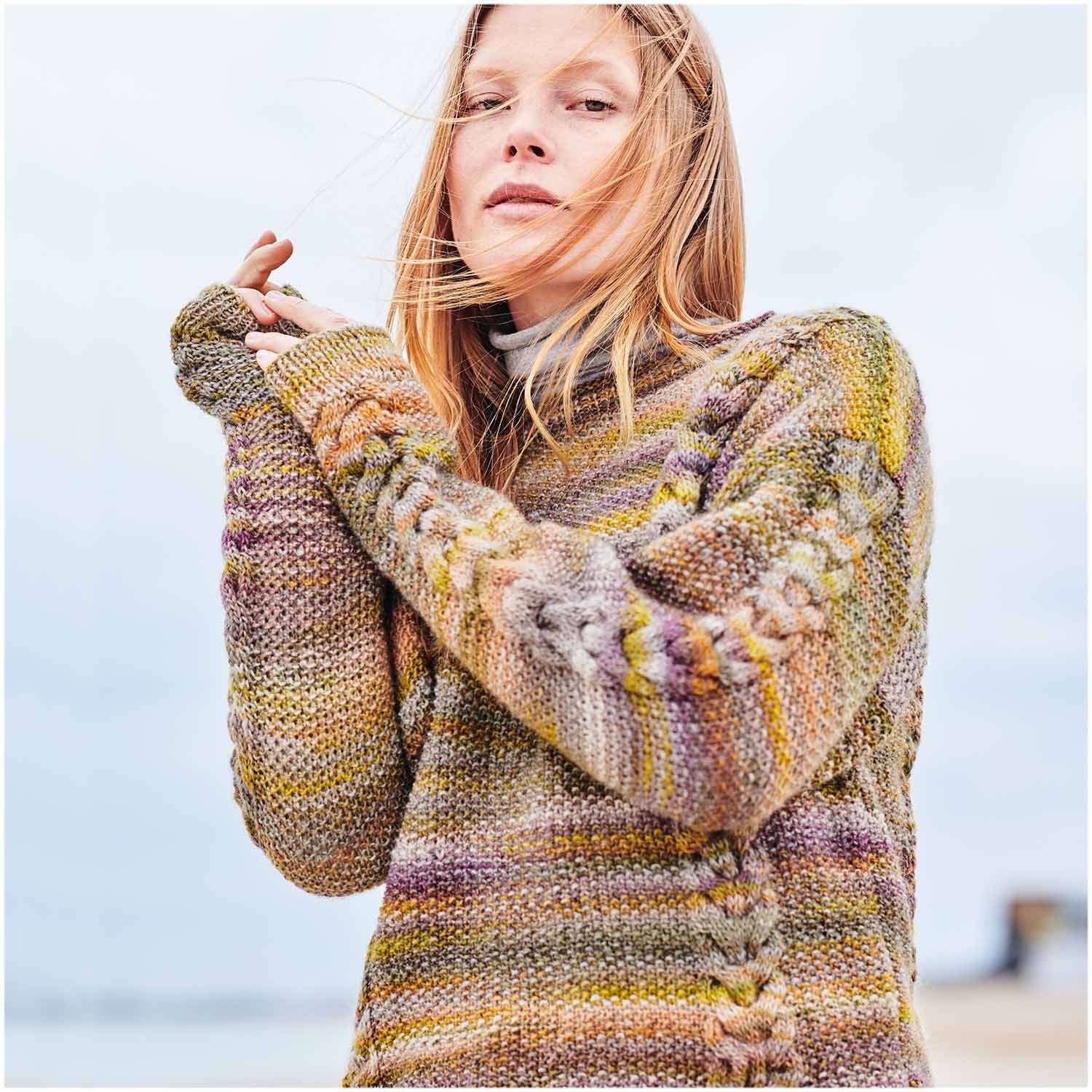 Rico Design Creative Melange Aran Wonderball Häkelwolle, 640,00 m (Wolle mit Farbverlauf zum stricken oder häkeln, Strickgarn Handstrickgarn Strickwolle, 200g), dicke Farbverlaufswolle