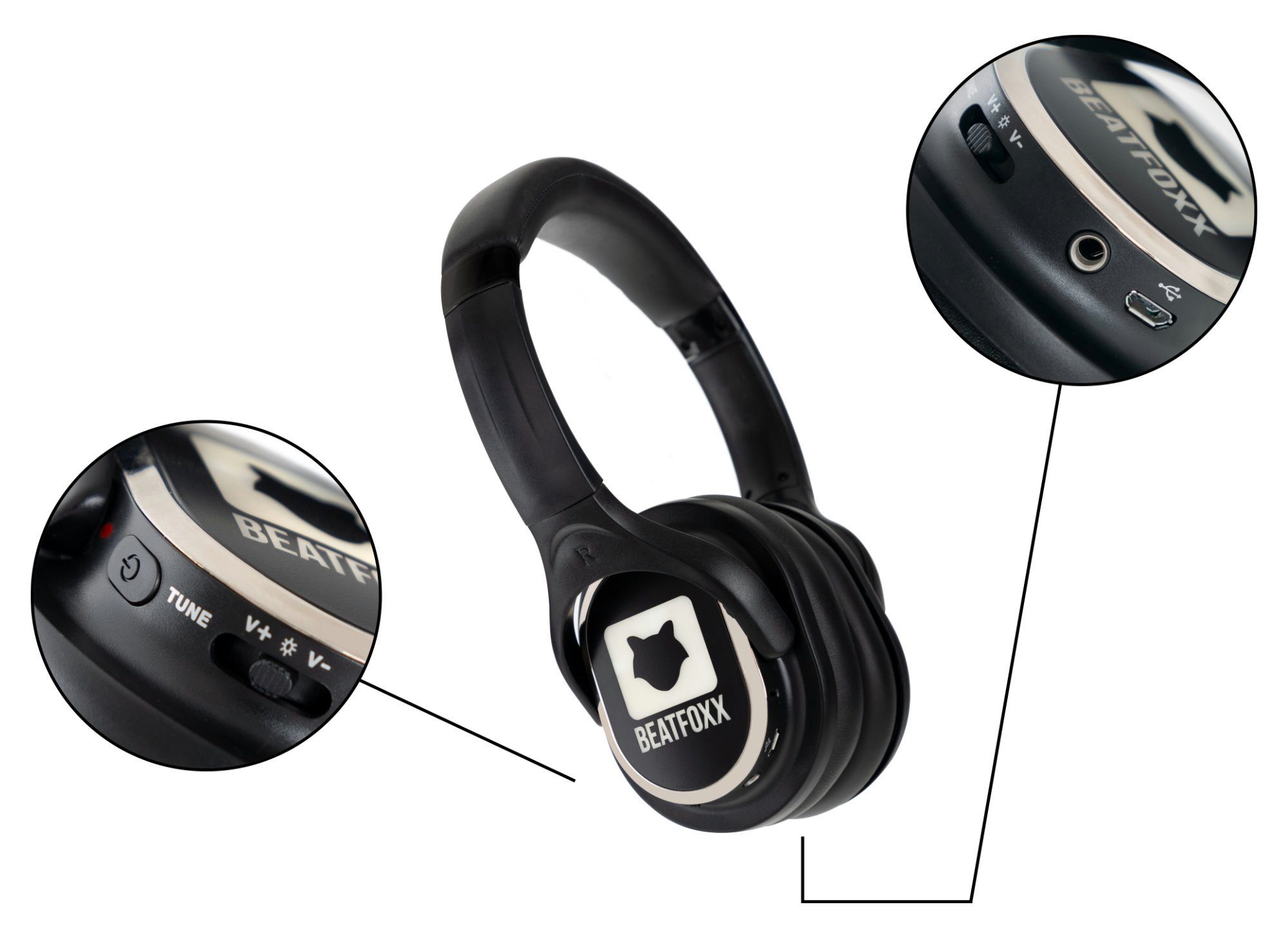 Ladegeräte 2 empfangbare Kopfhörer Disco-Anwendungen, (Wireless Kanäle) Kopfhörern Funk-Kopfhörer & für Set 32 3 Silent Beatfoxx UHF-Technik, Stereo V2 Silent mit Disco SDH-340
