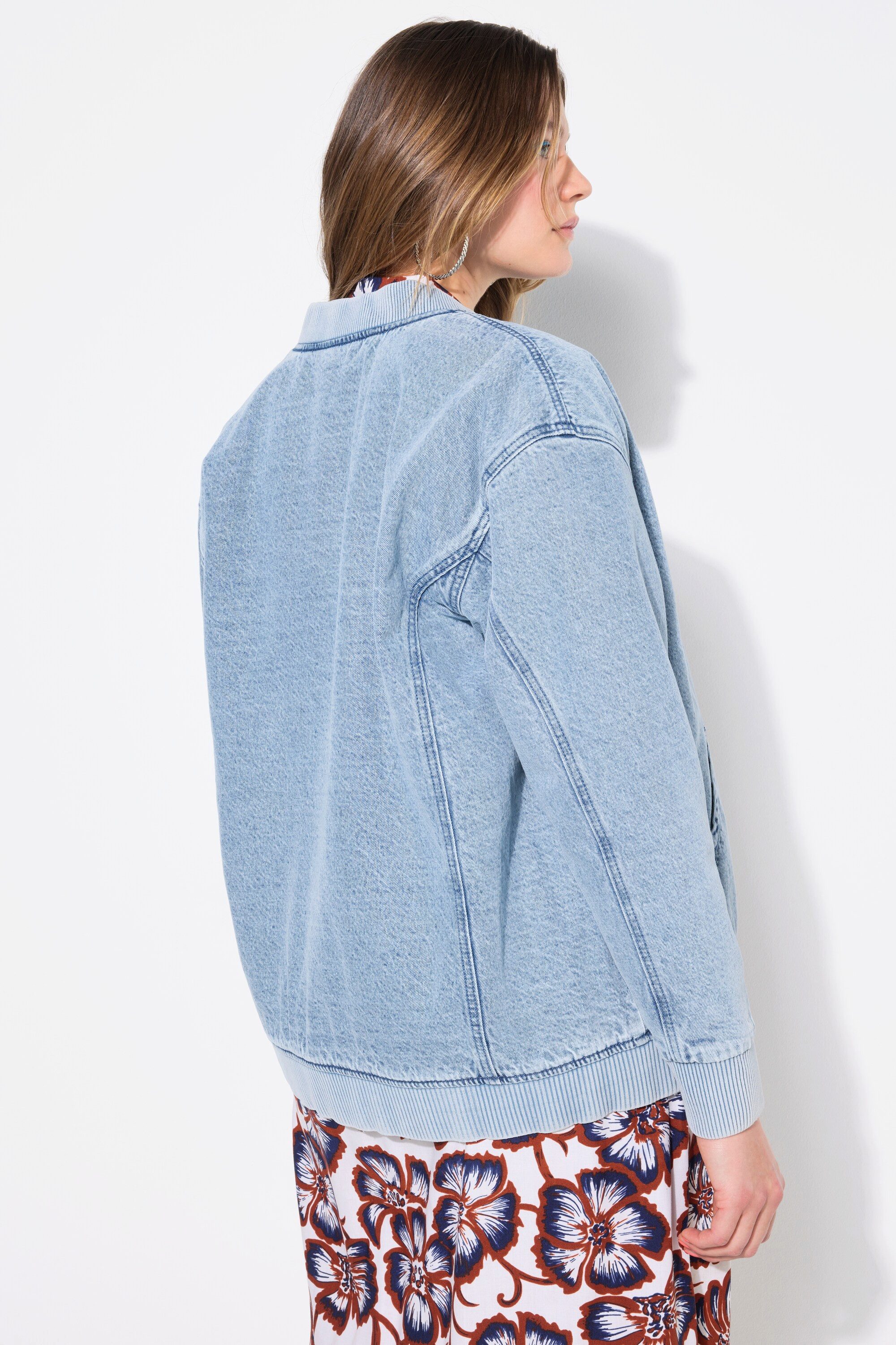 Studio Untold Kurzjacke Jeans-Bomberjacke Steppfutter verdeckter Zipper