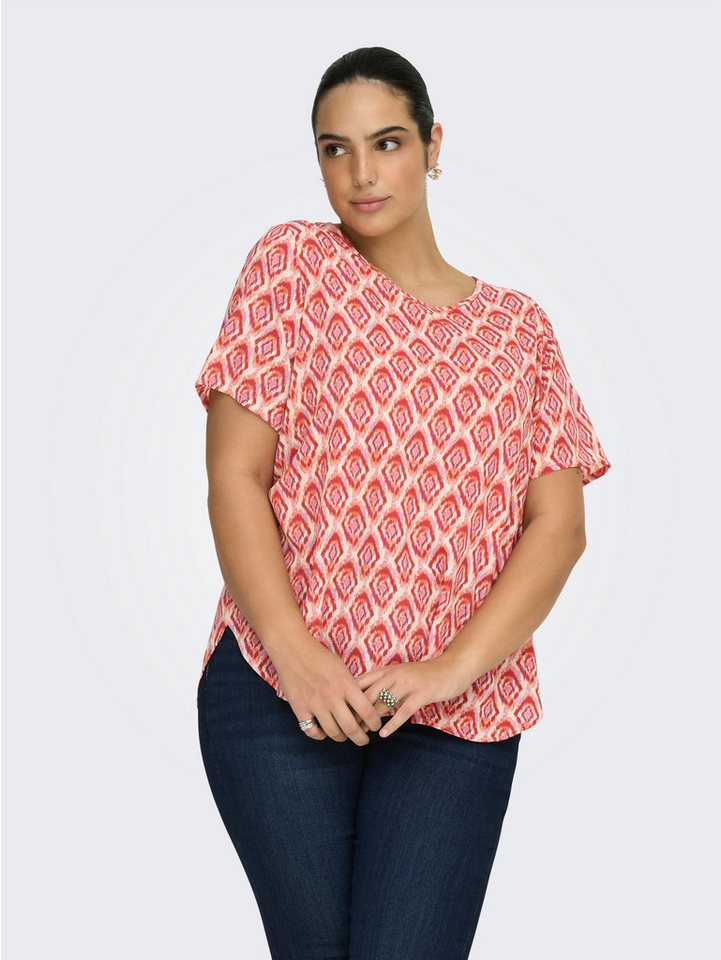 ONLY CARMAKOMA Shirtbluse CARVICA SS TOP WVN NOOS Materialmix, regular fit