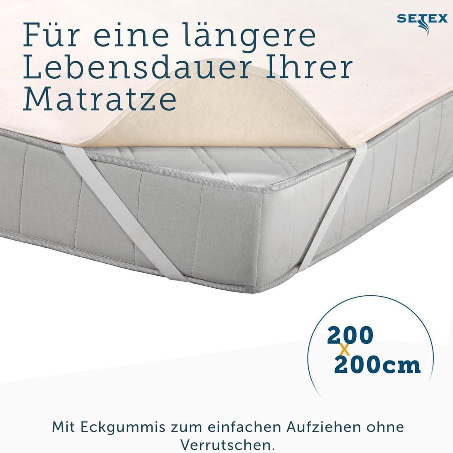 Matratzenschutzbezug Setex Molton Matratzenschutz Matratzenschoner 90x200 bis 200x200 SETEX, Matratzenschutz – Bild 3 von 5