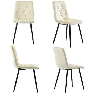 OKWISH Esszimmerstuhl Wohnzimmerstuhl (4 St), 4er-Set Polsterstuhl Stuhl, Küchenstuhl mit Rückenlehne, Metallbeine