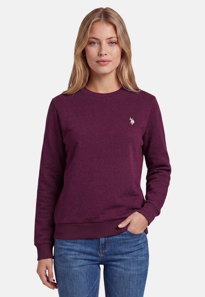 U.S. Polo Assn. Rundhalspullover USZoee – Damen Sweatshirt mit Rundhalsausschnitt Weiche Baumwollmischung, femininer Schnitt und Logo-Stickerei