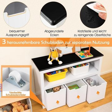 KOMFOTTEU Kinderregal Spielzeugschrank, 102 x 33 x 62 cm