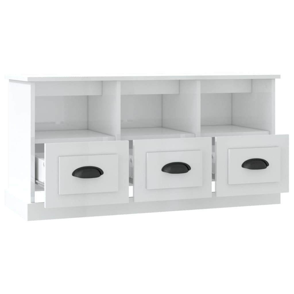 Hochglanz-Weiß (1-St) TV-Schrank cm vidaXL TV-Schrank 100x35x50 Holzwerkstoff