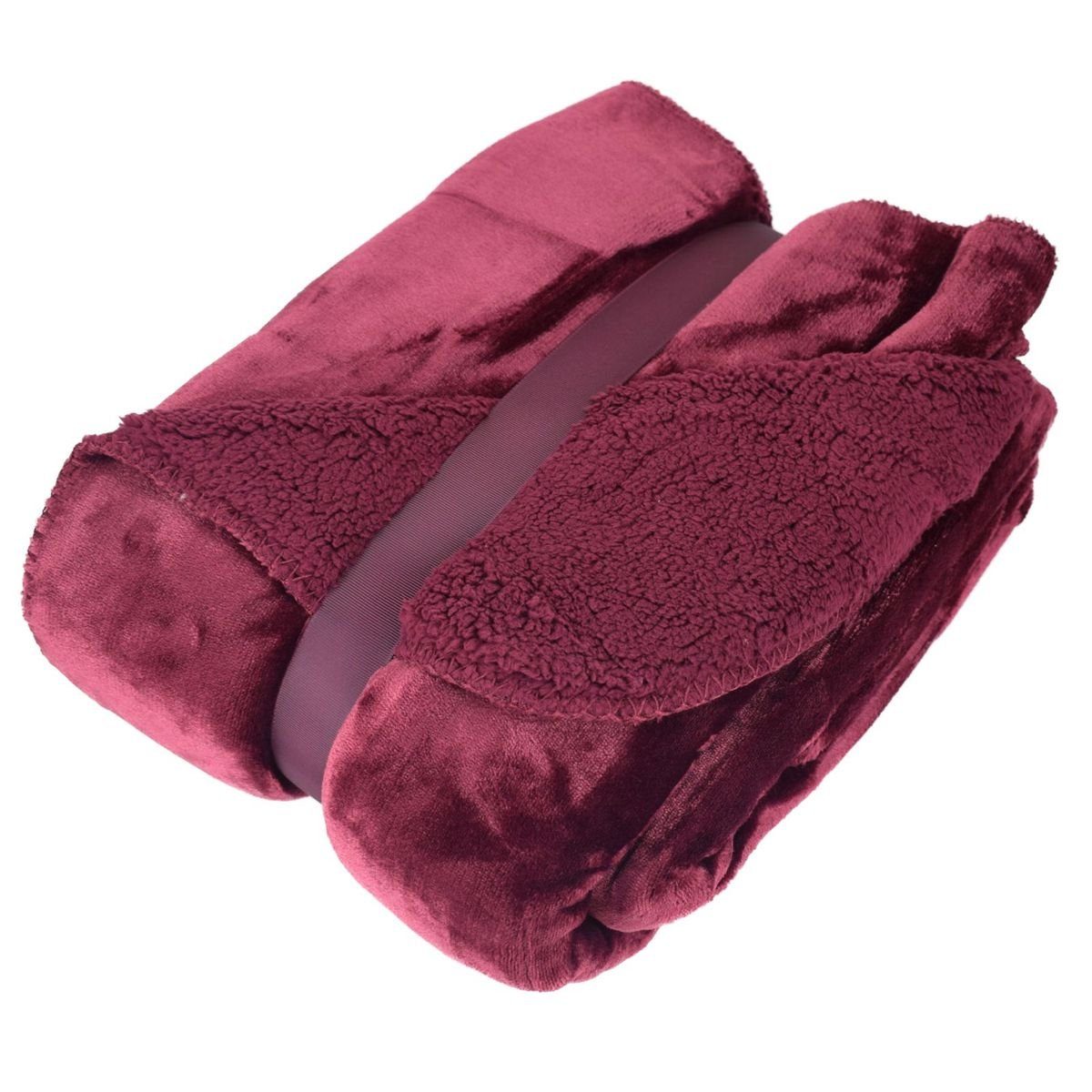 Wohndecke Kuscheldecke mit Flanell und Sherpa 150x200cm Kuscheldecke in 9 F günstig online kaufen