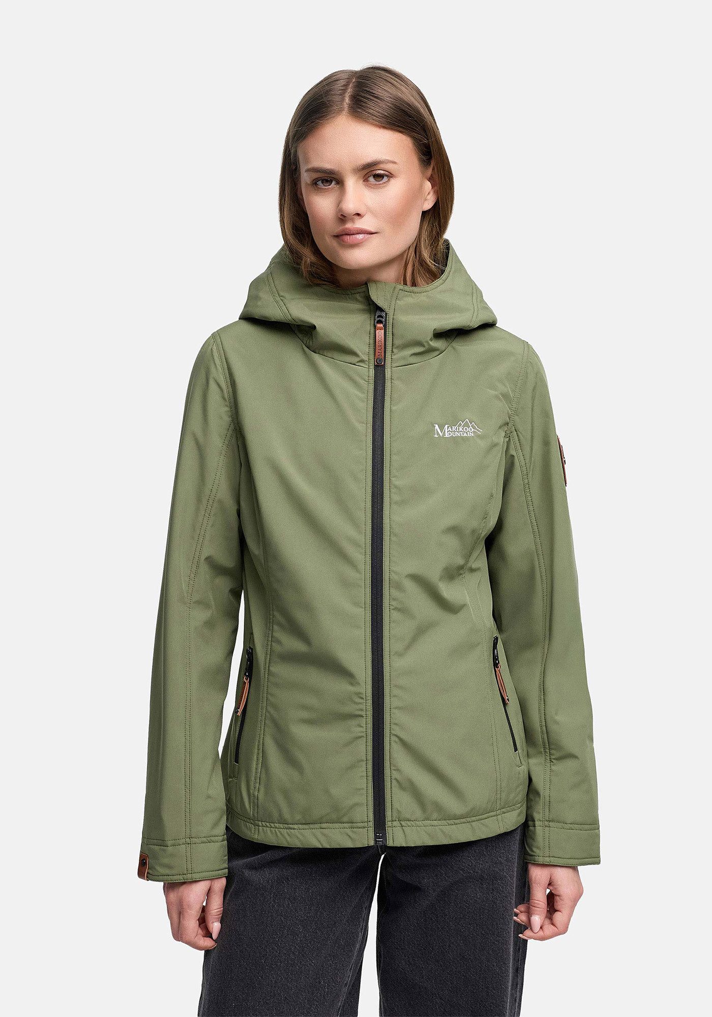 Marikoo Outdoorjacke Brombeere sportliche Übergangsjacke mit Kapuze günstig online kaufen