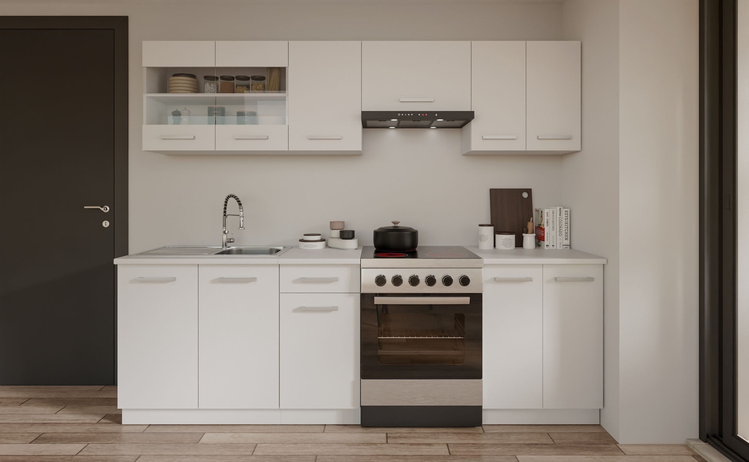 Küchen-Preisbombe Küchenzeile Küche Robby 240 cm Küchenzeile Küchenblock Si günstig online kaufen