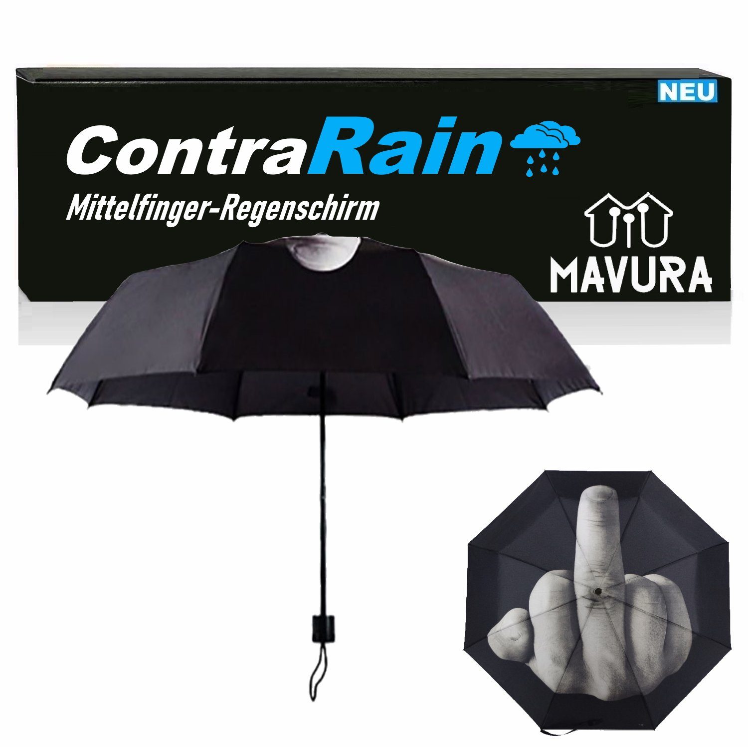 MAVURA Taschenregenschirm ContraRain Mittelfinger Regenschirm Spaß günstig online kaufen