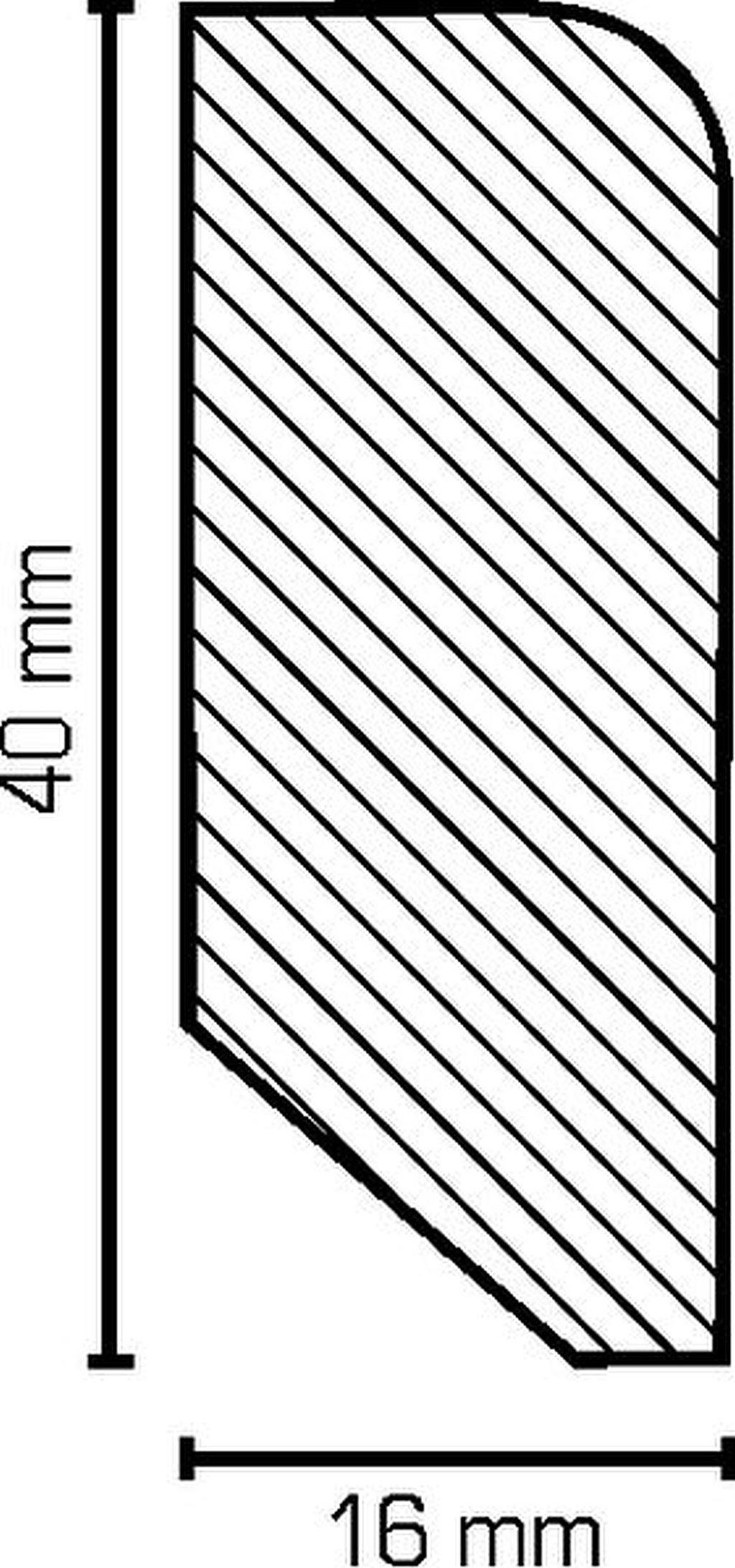 Südbrock Sockelleiste Sockelleiste weiß 16 x 40 Holz Buche Lackiert Fußleiste RAL 9010, L: 240 cm, H: 4 cm, 1-St.