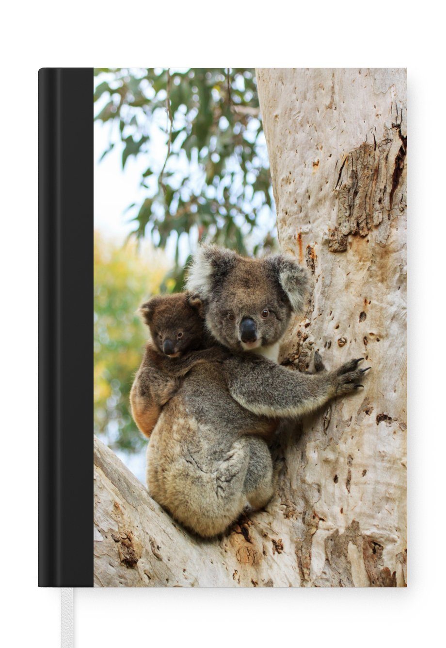 MuchoWow Notizbuch Koalas - Kind - Baum - Jungen - Mädchen, Journal, Merkzettel, Tagebuch, Notizheft, A5, 98 Seiten, Haushaltsbuch