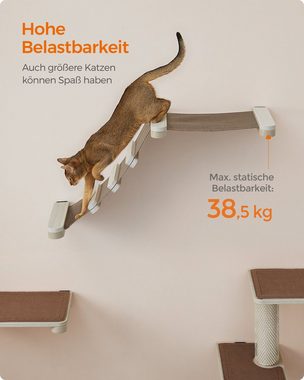 FEANDREA Katzen-Kletterwand, Clickat, 3er Set, Katzenhöhle, Katzennapf