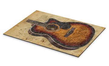 Posterlounge Alu-Dibond-Druck Durro Art, Akustische Gitarre, Illustration
