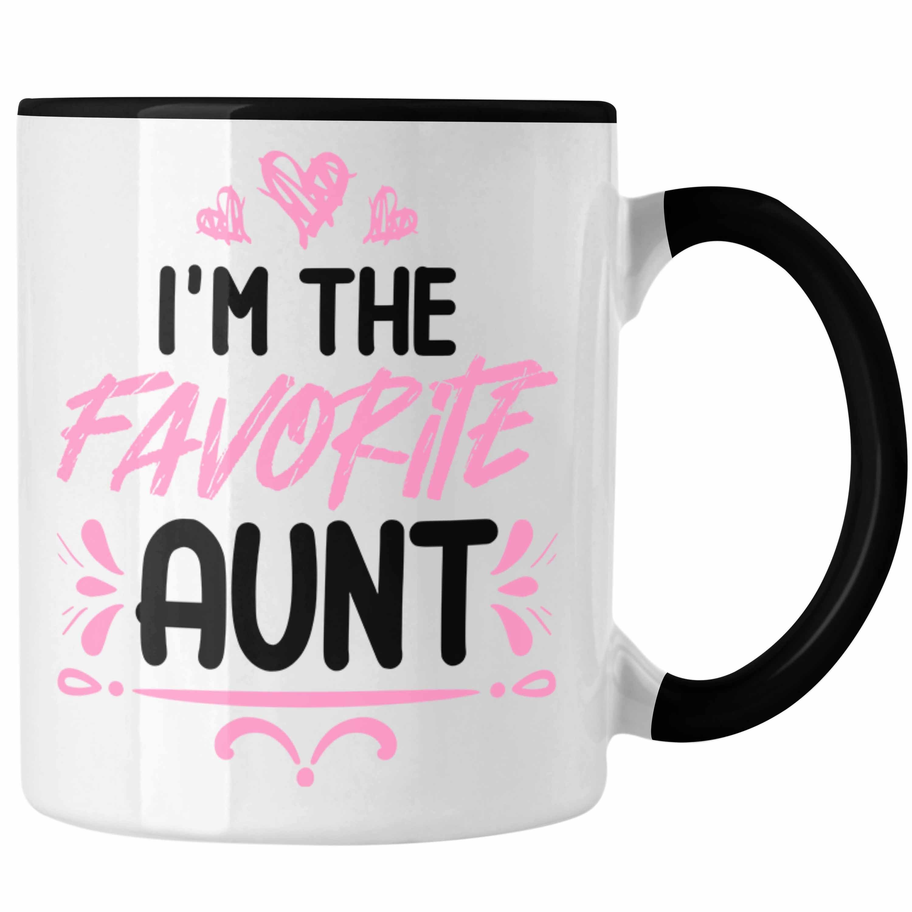 Trendation Tasse Trendation - I'm The Favorite Aunt Tasse Geschenk Beste Tante der Welt Schwarz