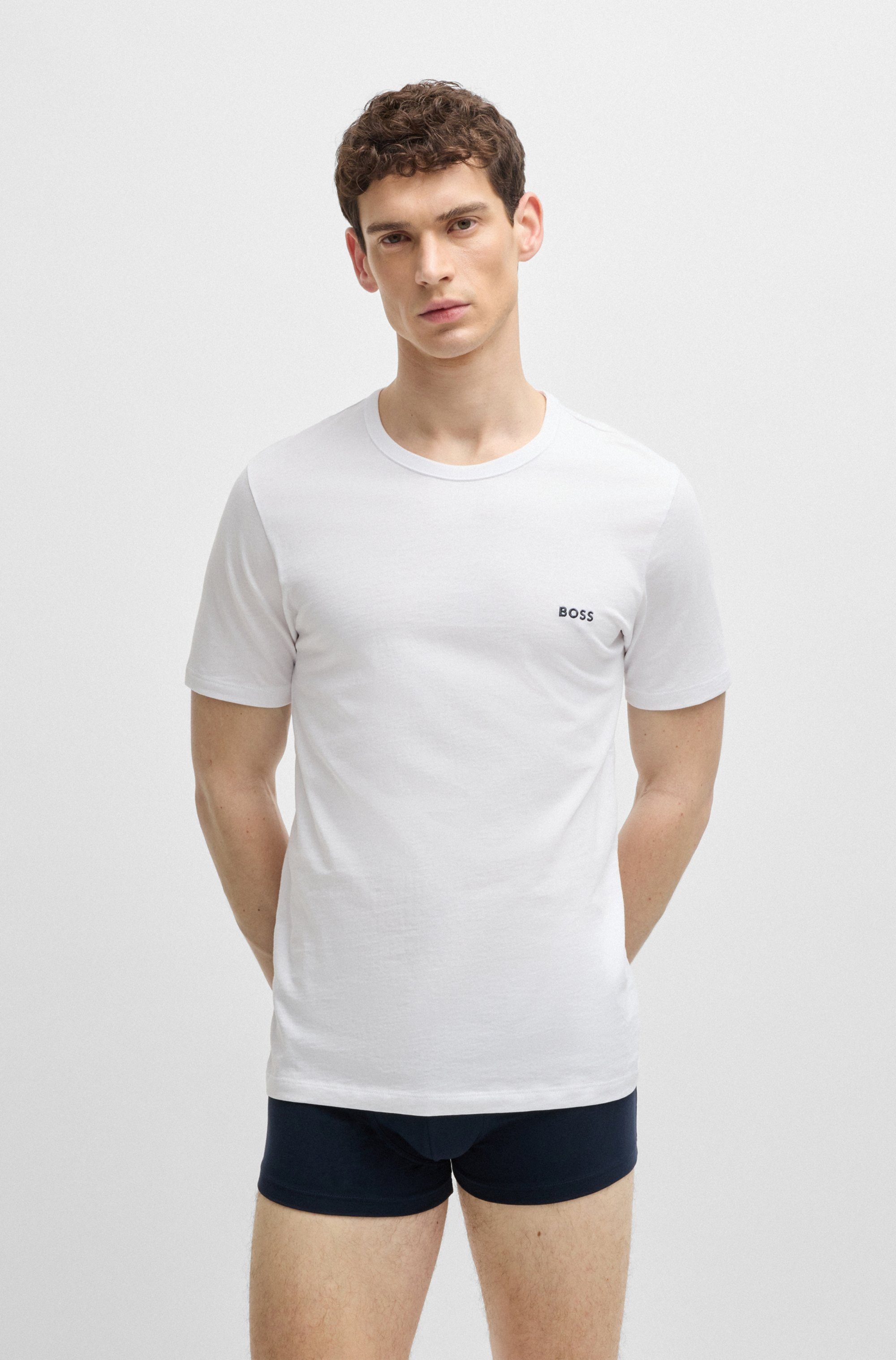 BOSS T-Shirt Rundhals BOSS ONE (Packung, 3-tlg., 3er-Pack) mit dezentem BOSS Logo-Print