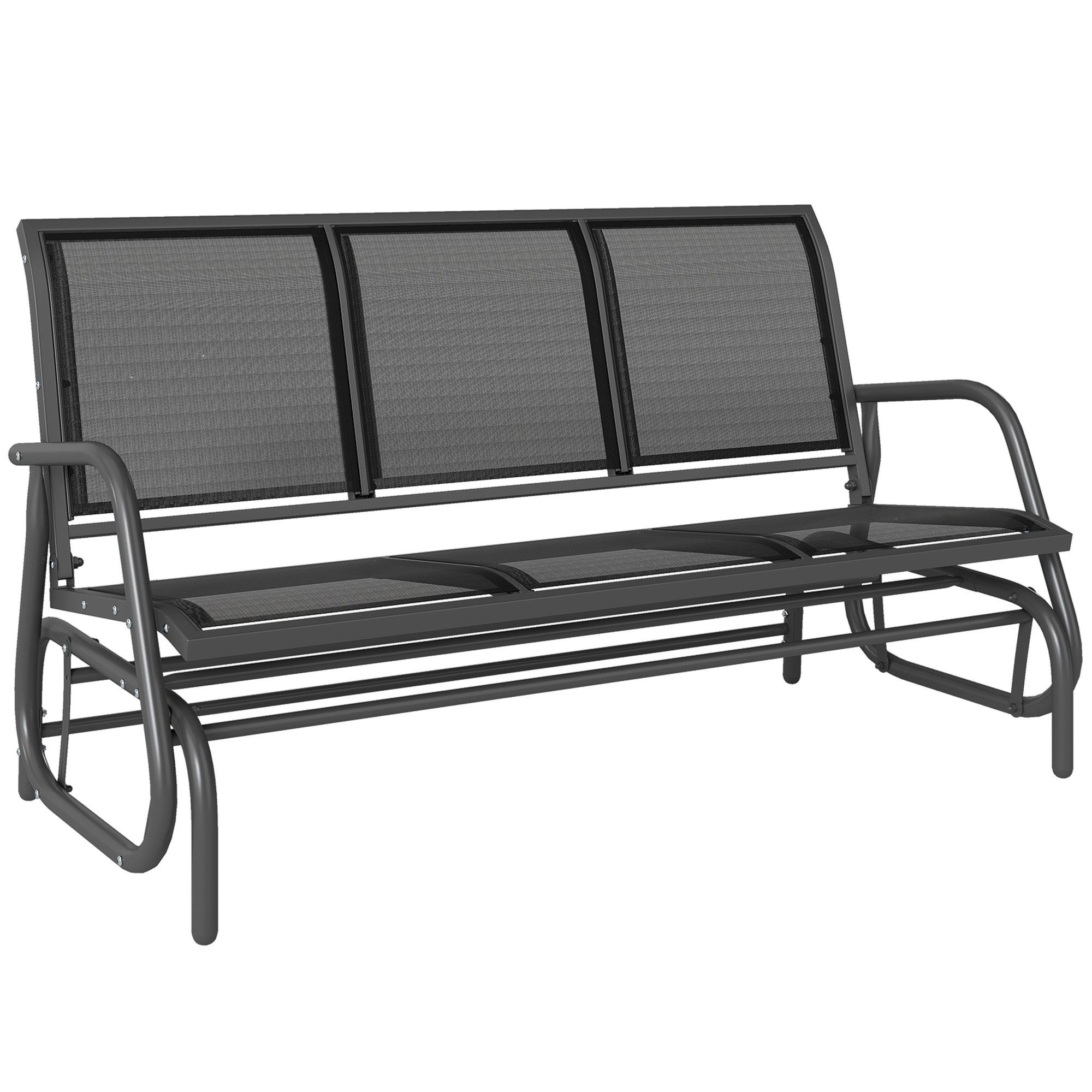 Outsunny Gartenbank mit Schaukelmechanismus, bis 300 kg belastbar (Gartensc günstig online kaufen