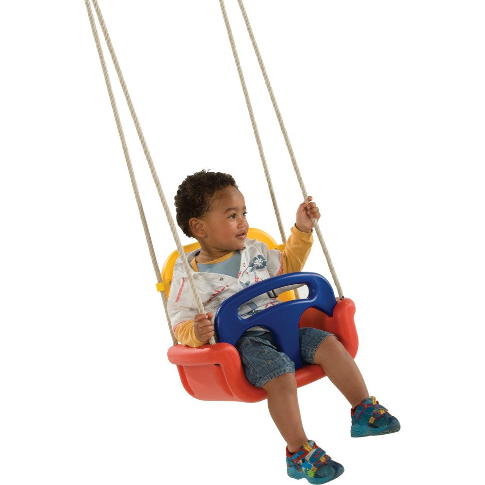 Wickey Babyschaukel - Babysitz verstellbar (3 Teile) - MITWACHSEND - Zubehör für Spielturm, Verstellbarer Babyschaukelsitz, extrem witterungsbeständig