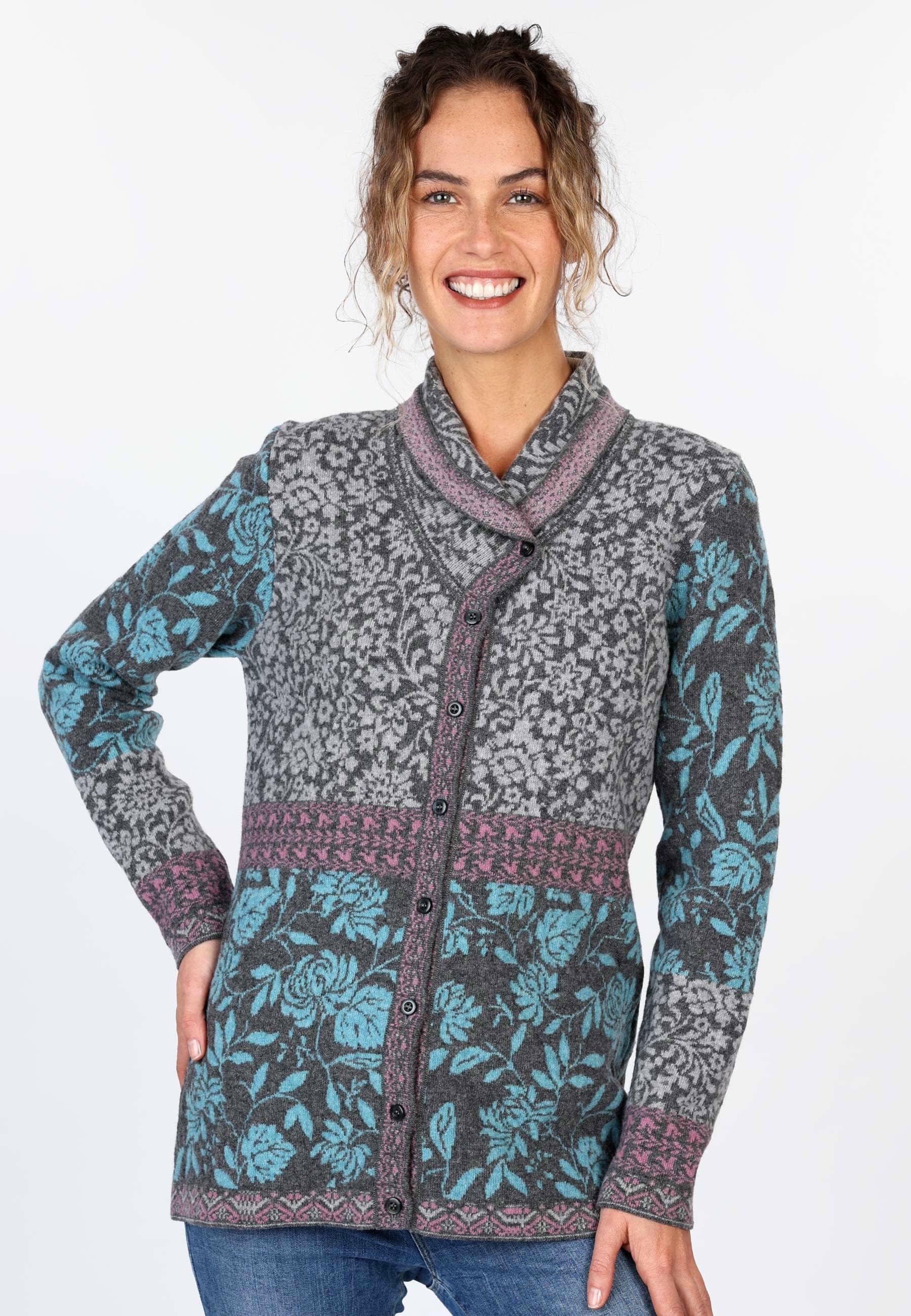 Sorgenfri Sylt Strickjacke Maily Flower Strickdetails günstig online kaufen