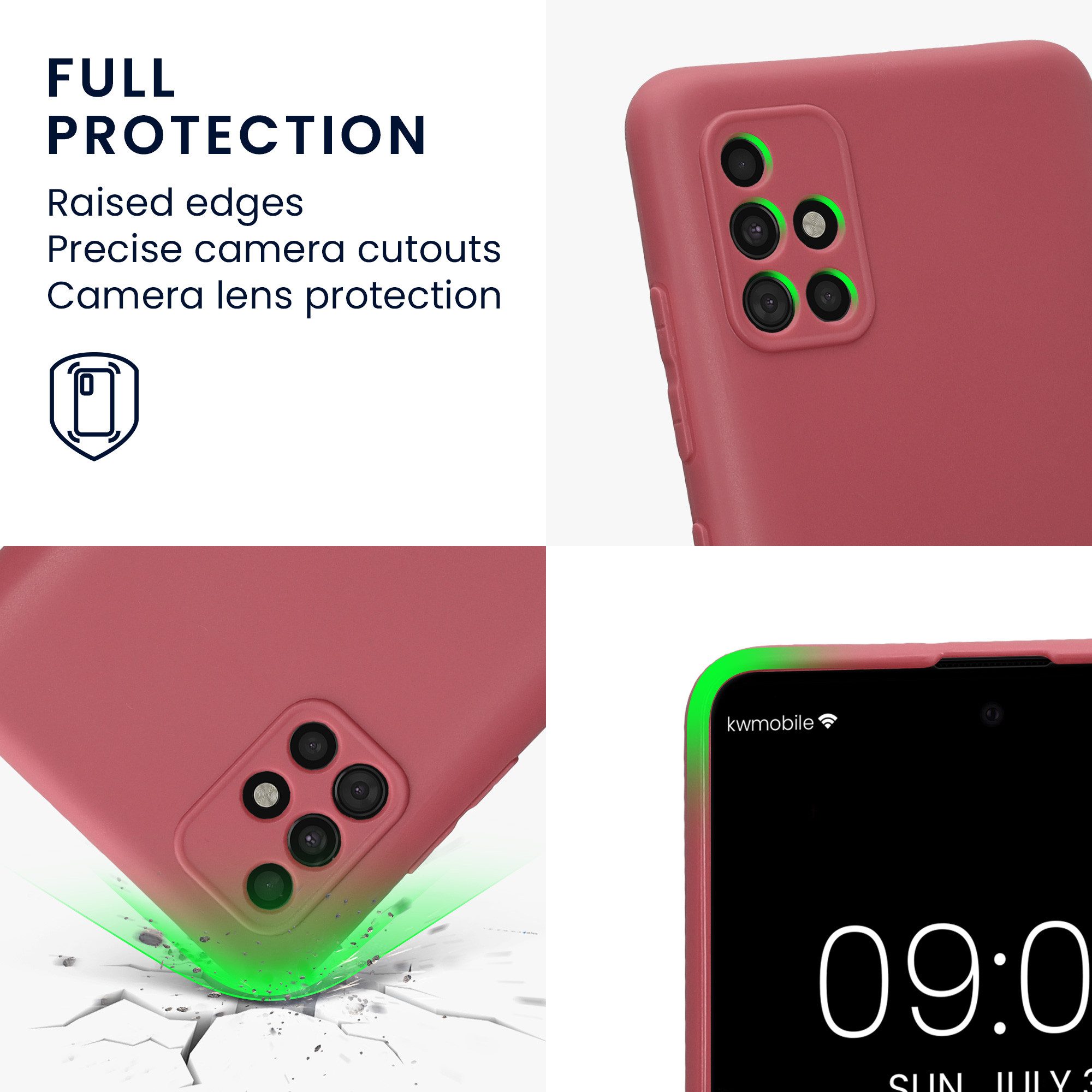 kwmobile Smartphone-Hülle Handyhülle für Samsung Galaxy A51 Hülle, Weiches Handy Silikon Case - Schutzhülle Cover