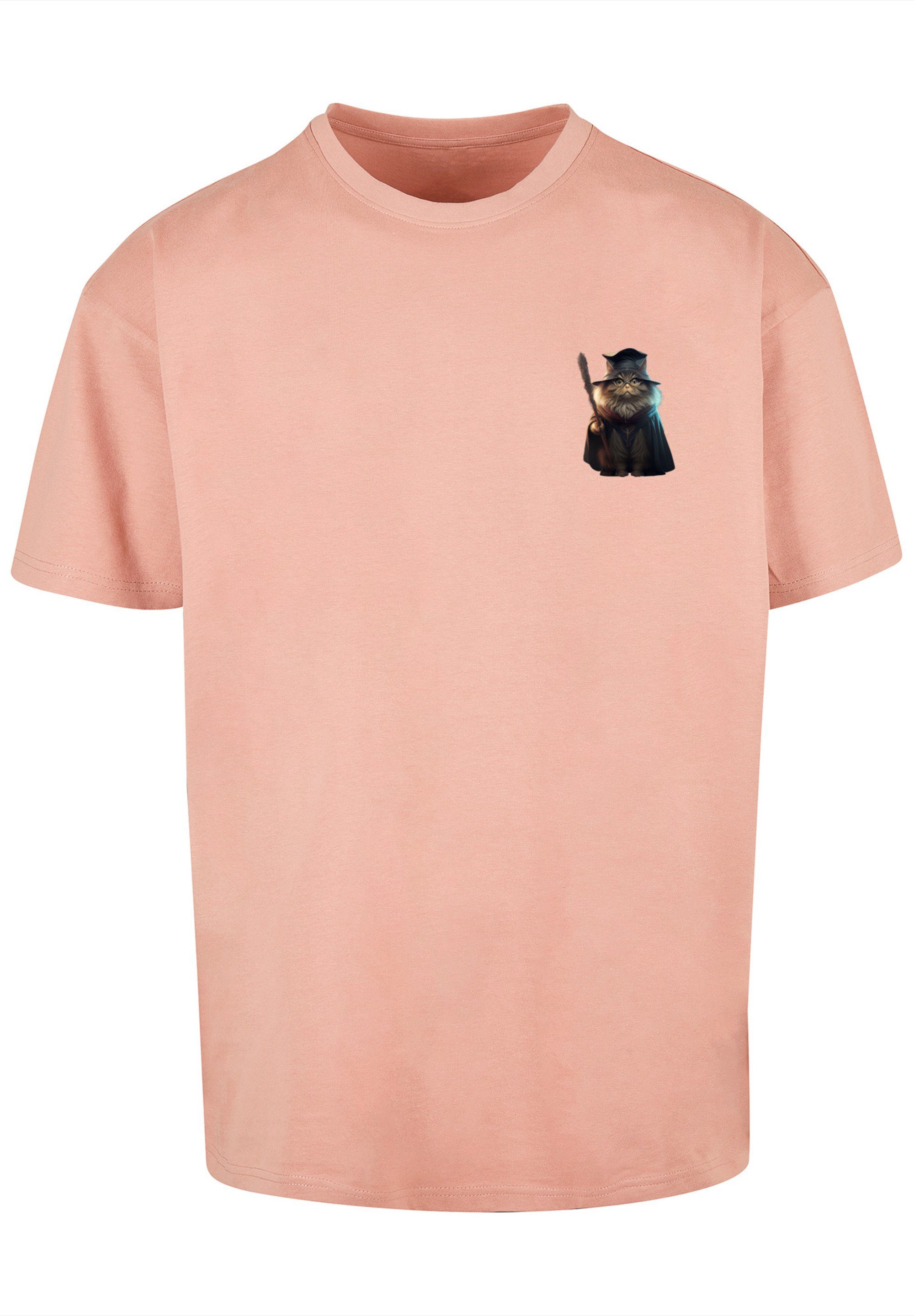 amber Wizard Print F4NT4STIC OVERSIZE TEE Cat T-Shirt