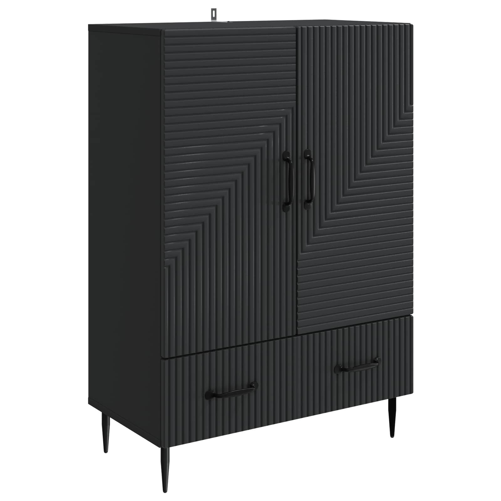 vidaXL Sideboard Sideboard Schwarz 66 x 34,5 x 95 cm Holzwerkstoff (1 St)