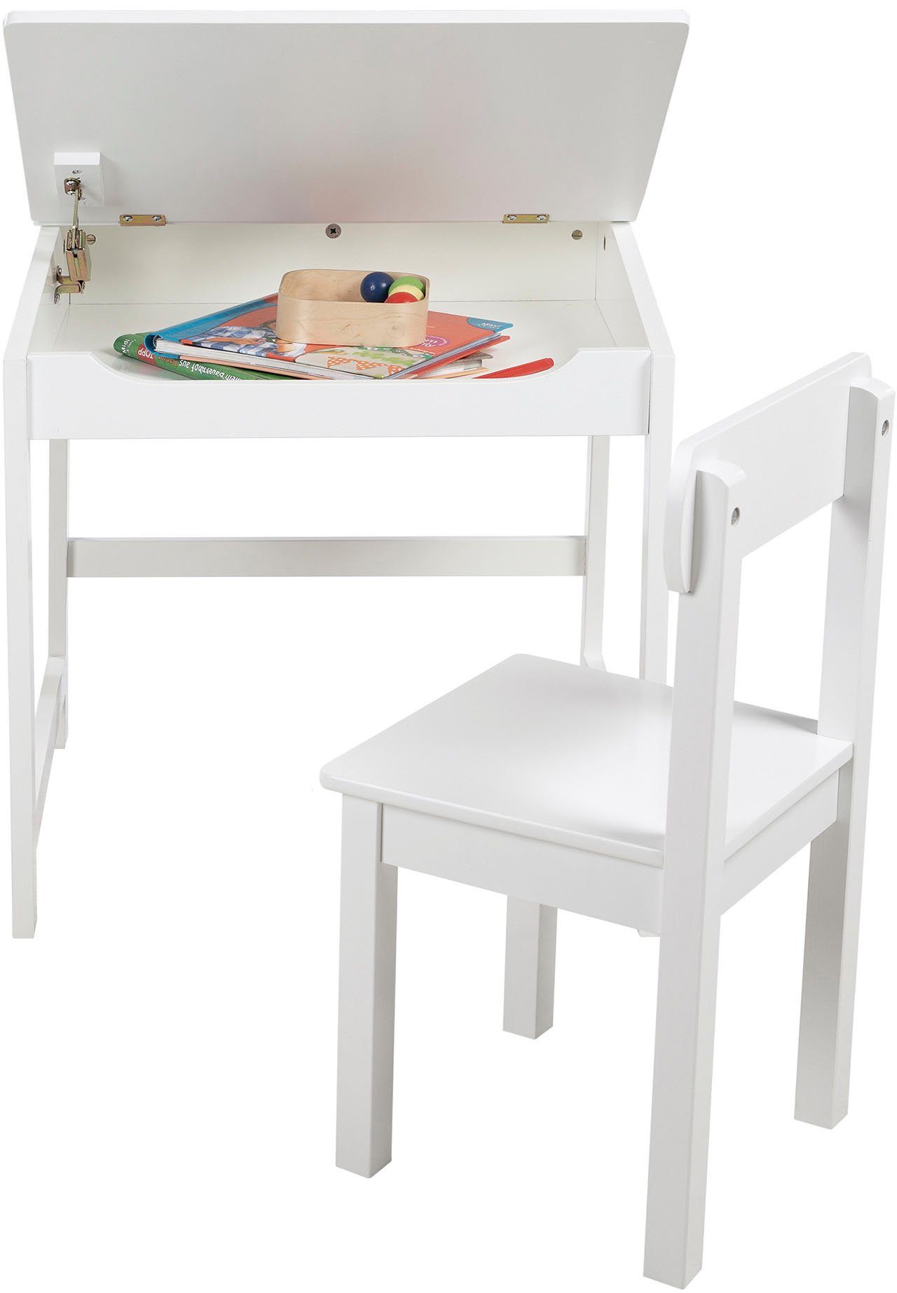 roba® Kinderschreibtisch Schulpult, weiß, inkluisve Stuhl